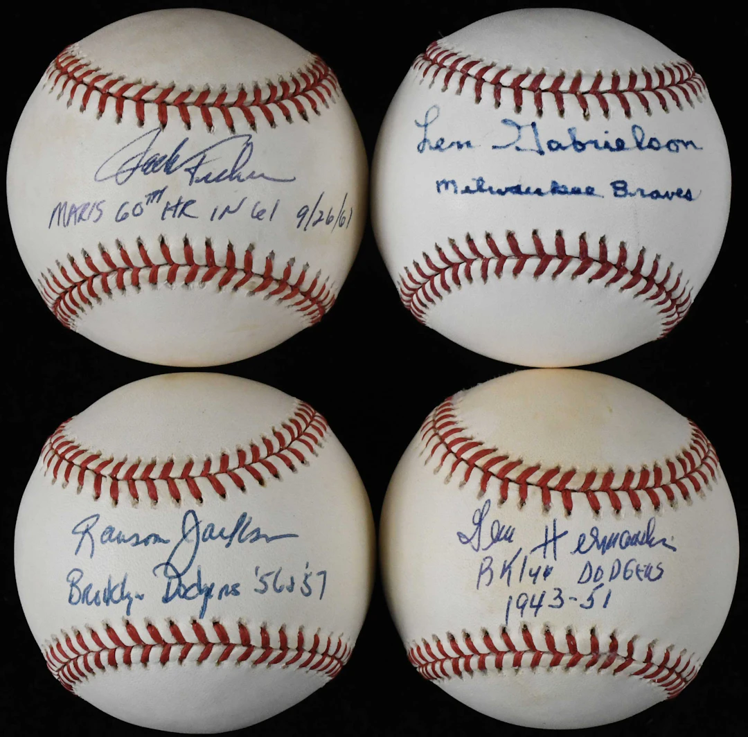 "Lot of (10) signed and inscribed baseballs (VG/EX-NM/MT)