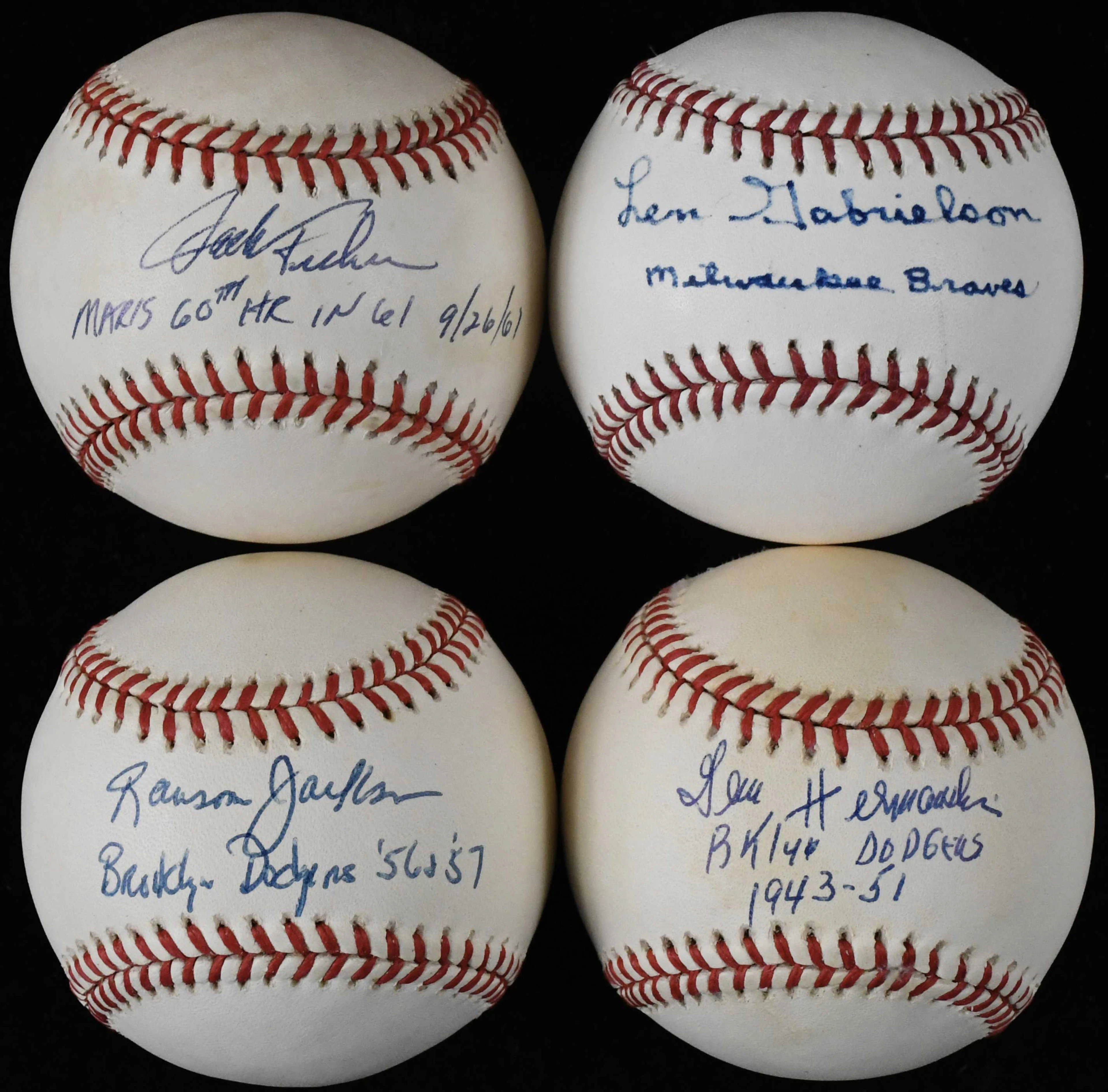 "Lot of (10) signed and inscribed baseballs (VG/EX-NM/MT)