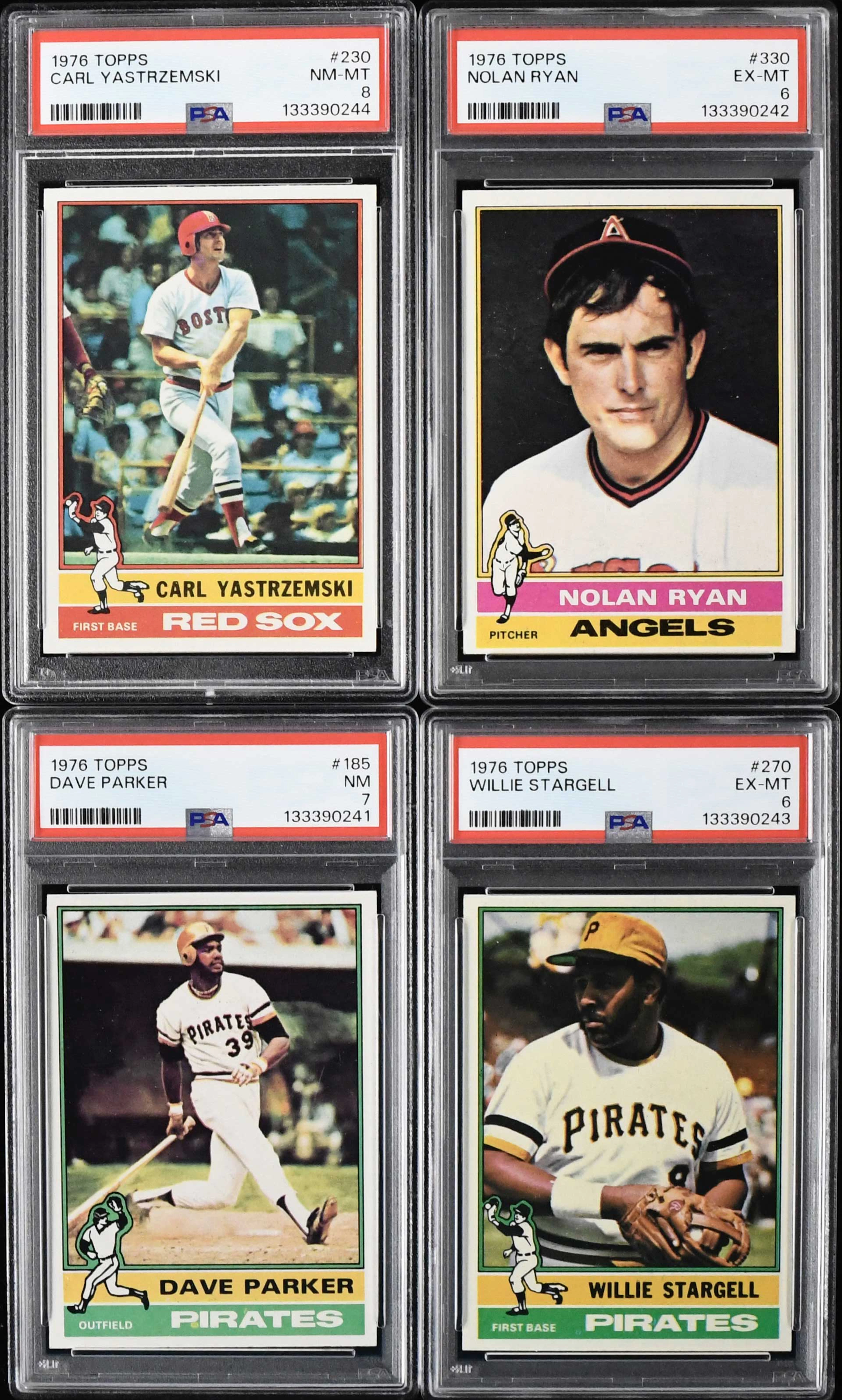 "Lot of (4) PSA-graded 1976 Topps HOFers