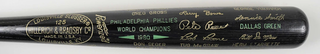 "Philadelphia Phillies 1980 World Champions commemorative baseball bat (NM)