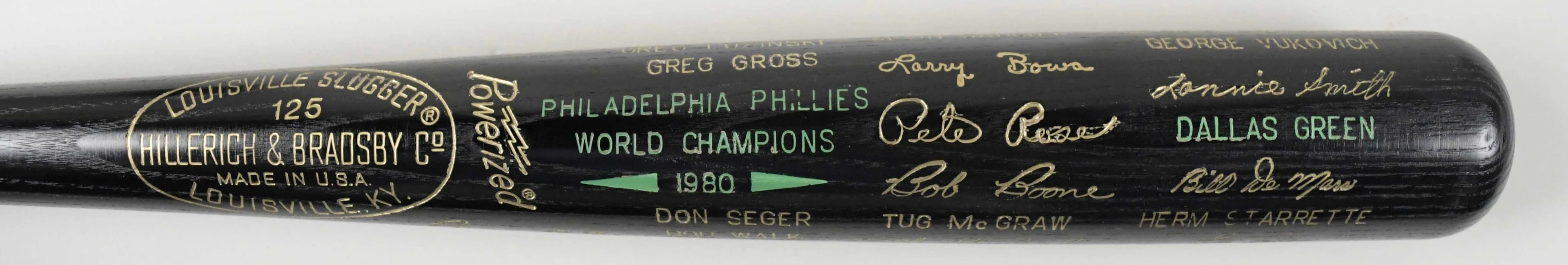 "Philadelphia Phillies 1980 World Champions commemorative baseball bat (NM)