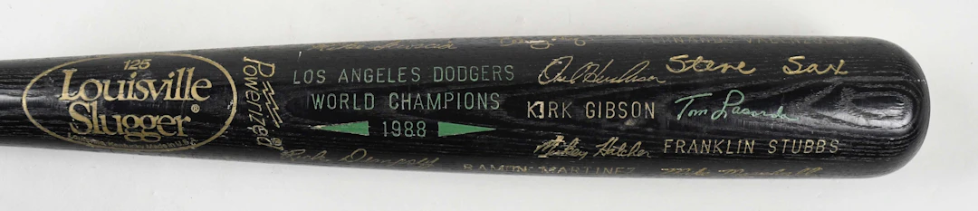"Los Angeles Dodgers 1988 World Champions commemorative baseball bat (EX/MT)