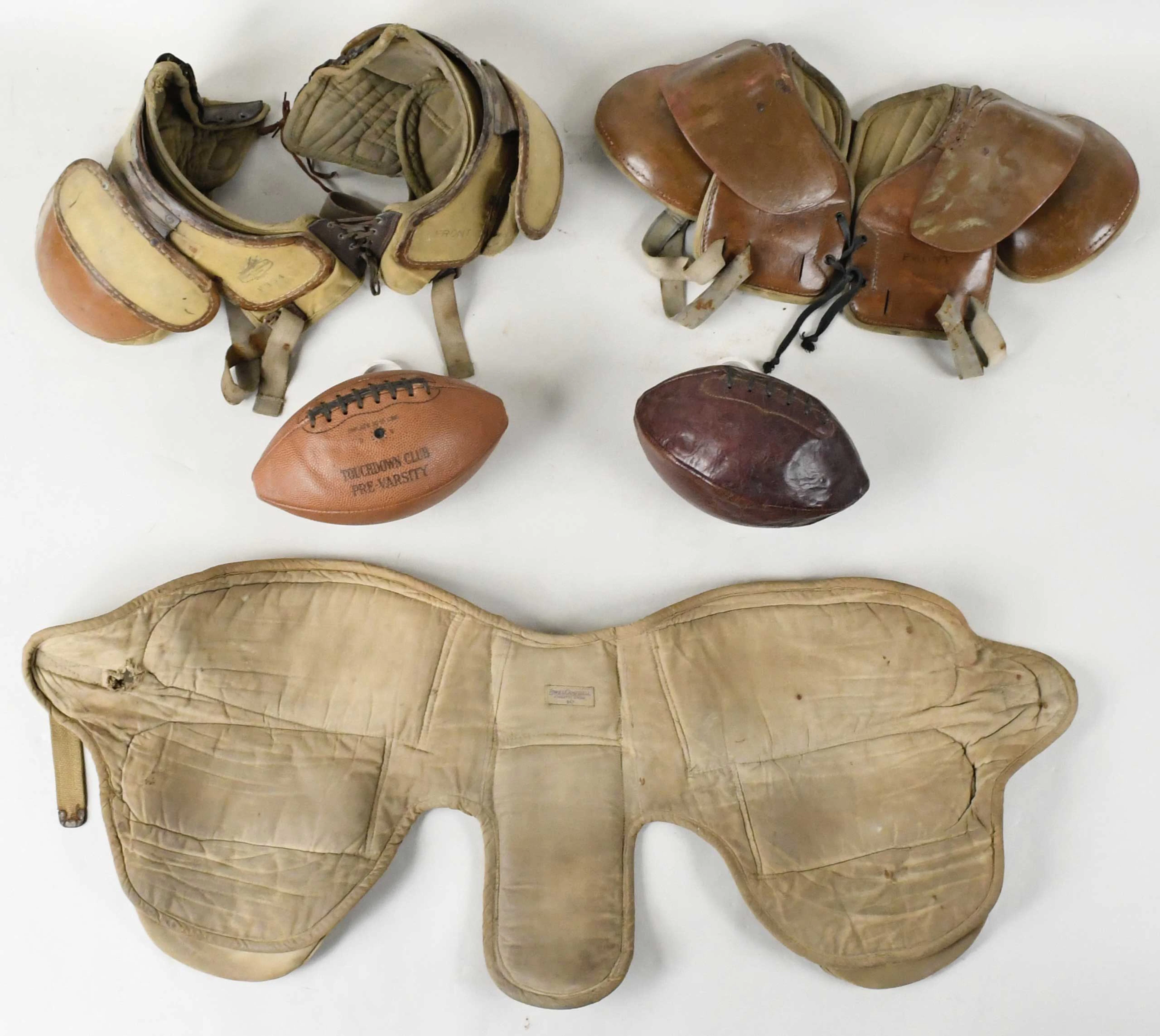 "Nice lot of vintage football equipment