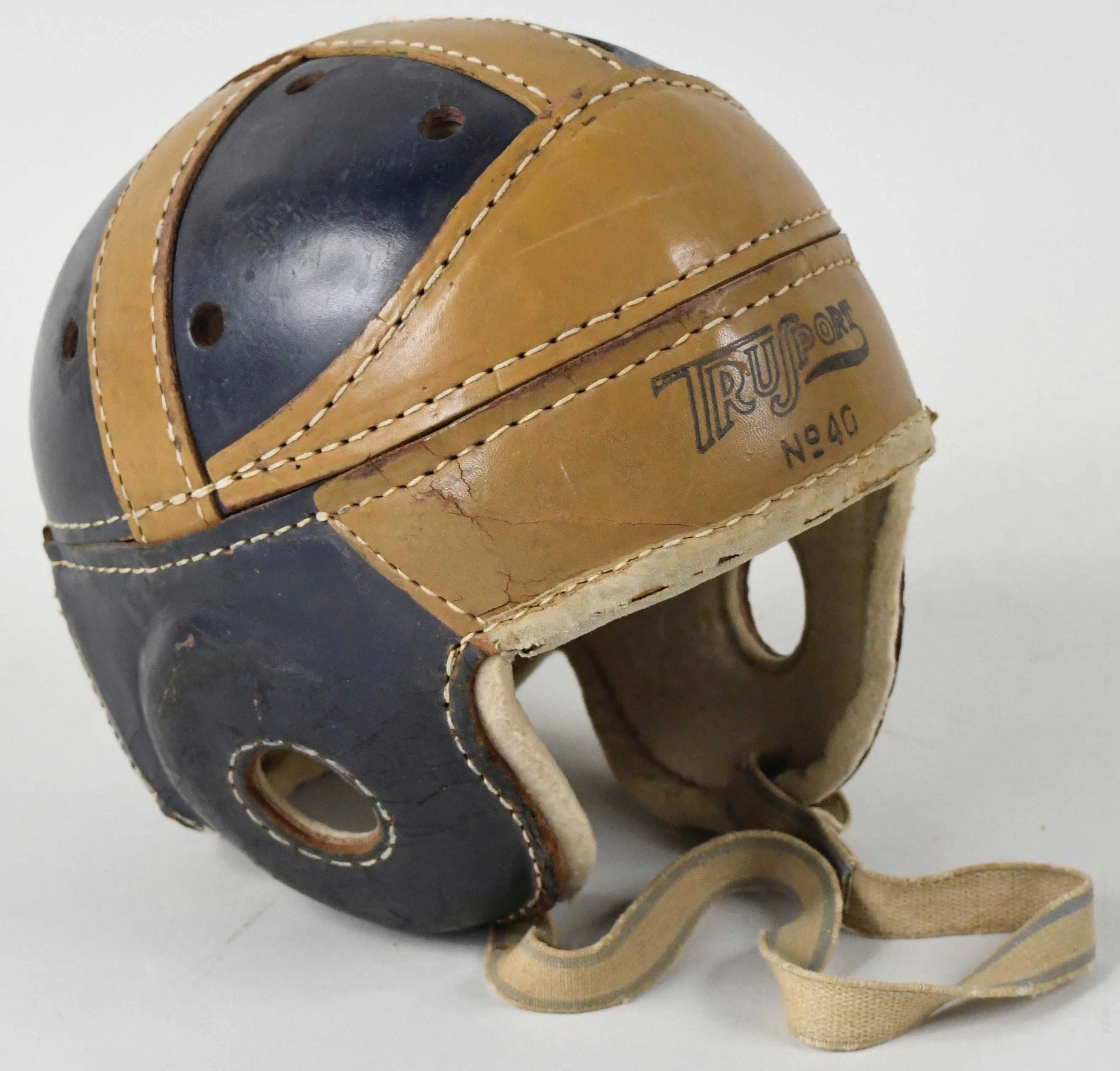 "TruSport vintage leather football helmet