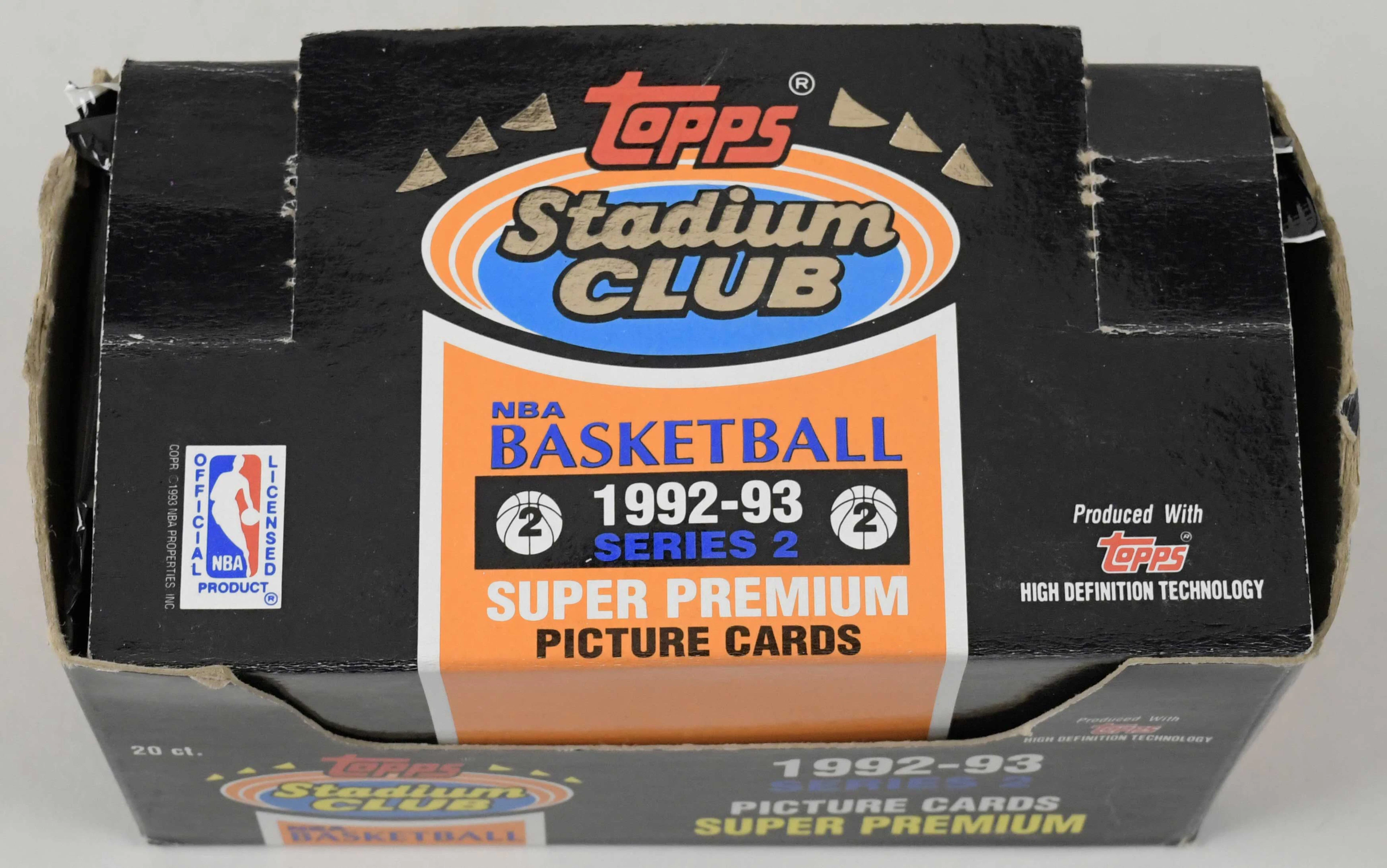 "1992-93 Stadium Club Series 2 partial Jumbo box (18/20 packs); Shaq