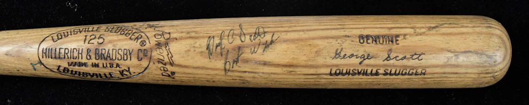 "George Scott signed professional model baseball bat