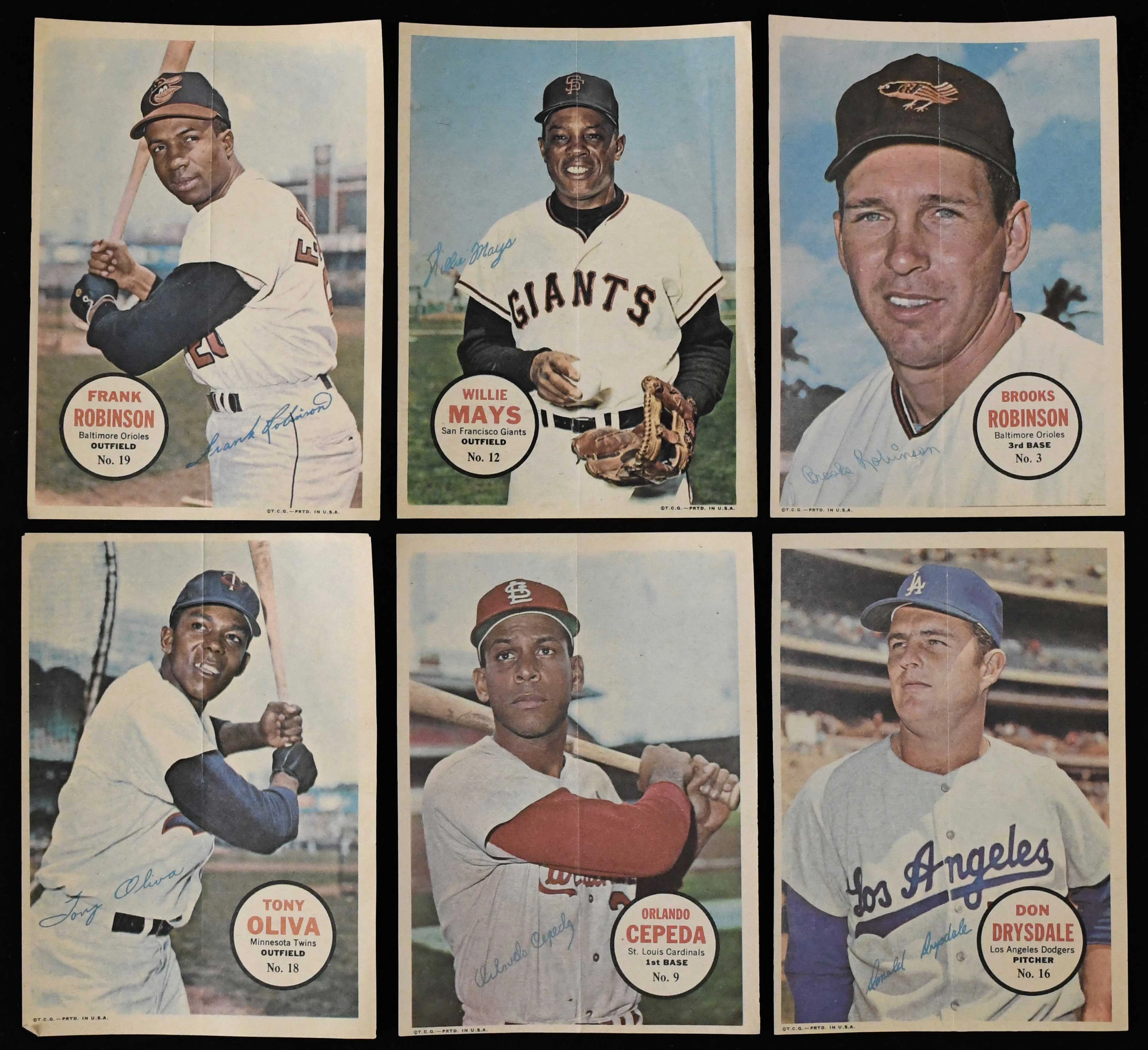 "Lot of (28) 1967 Topps Pin-Ups with HOFers