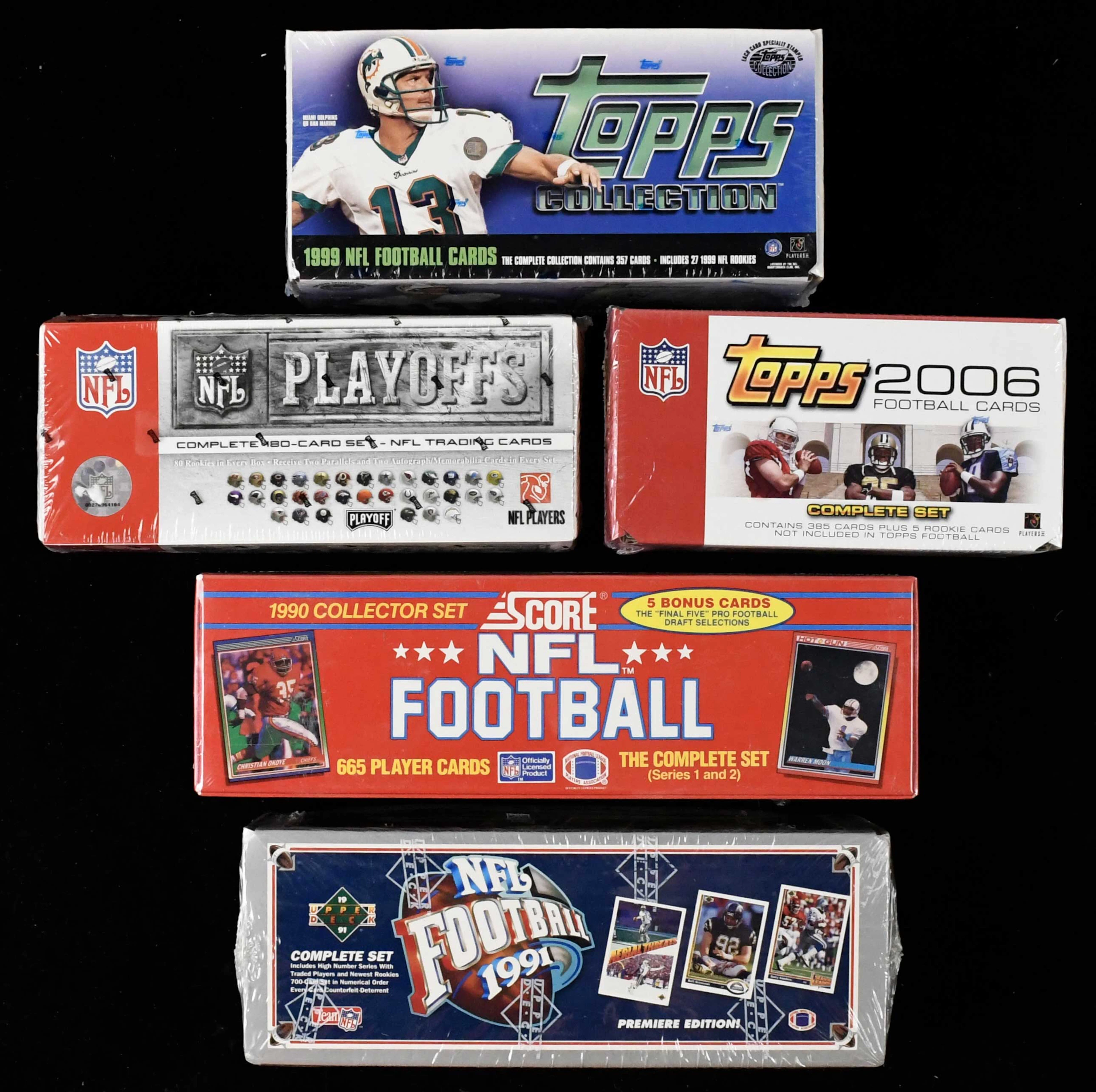 "Lot of (8) 1990-2007 football factory sets