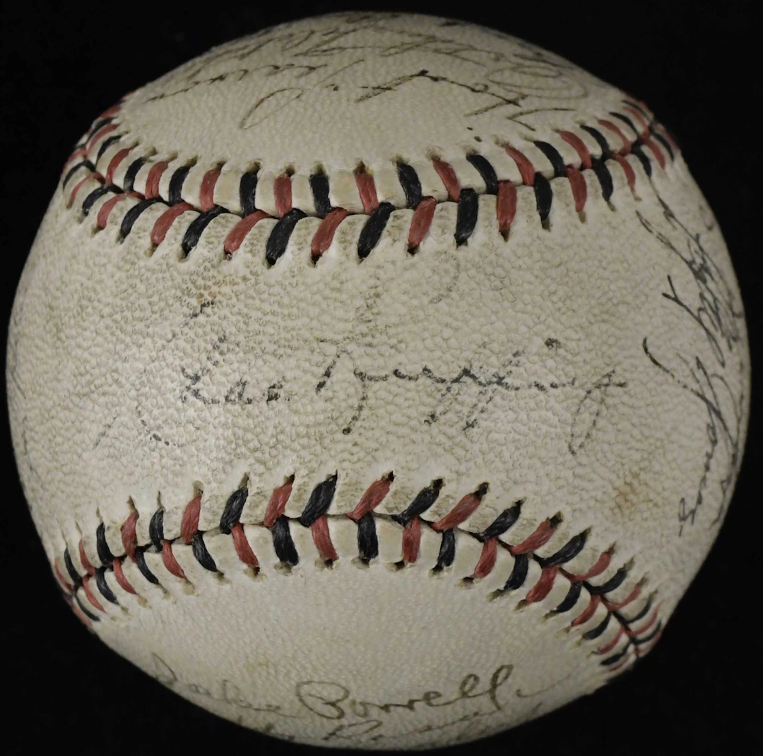 "1939 New York Yankees team signed baseball (VG/EX see description)