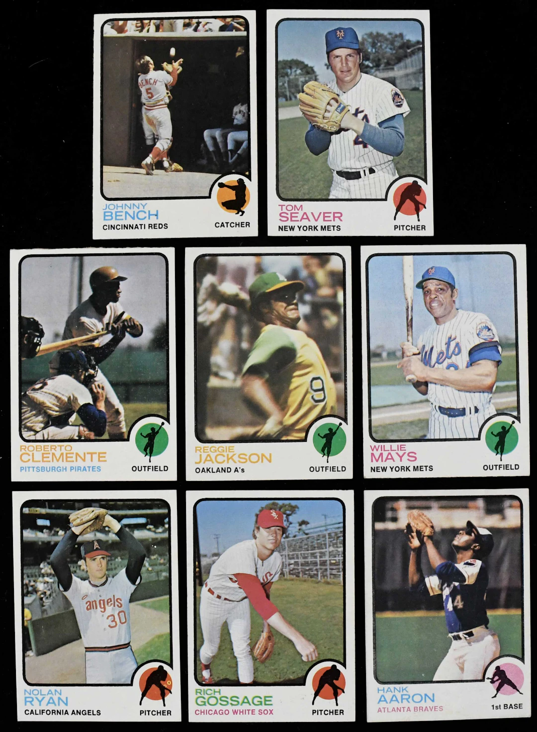 "Lot of (38) 1973 Topps stars and HOFers