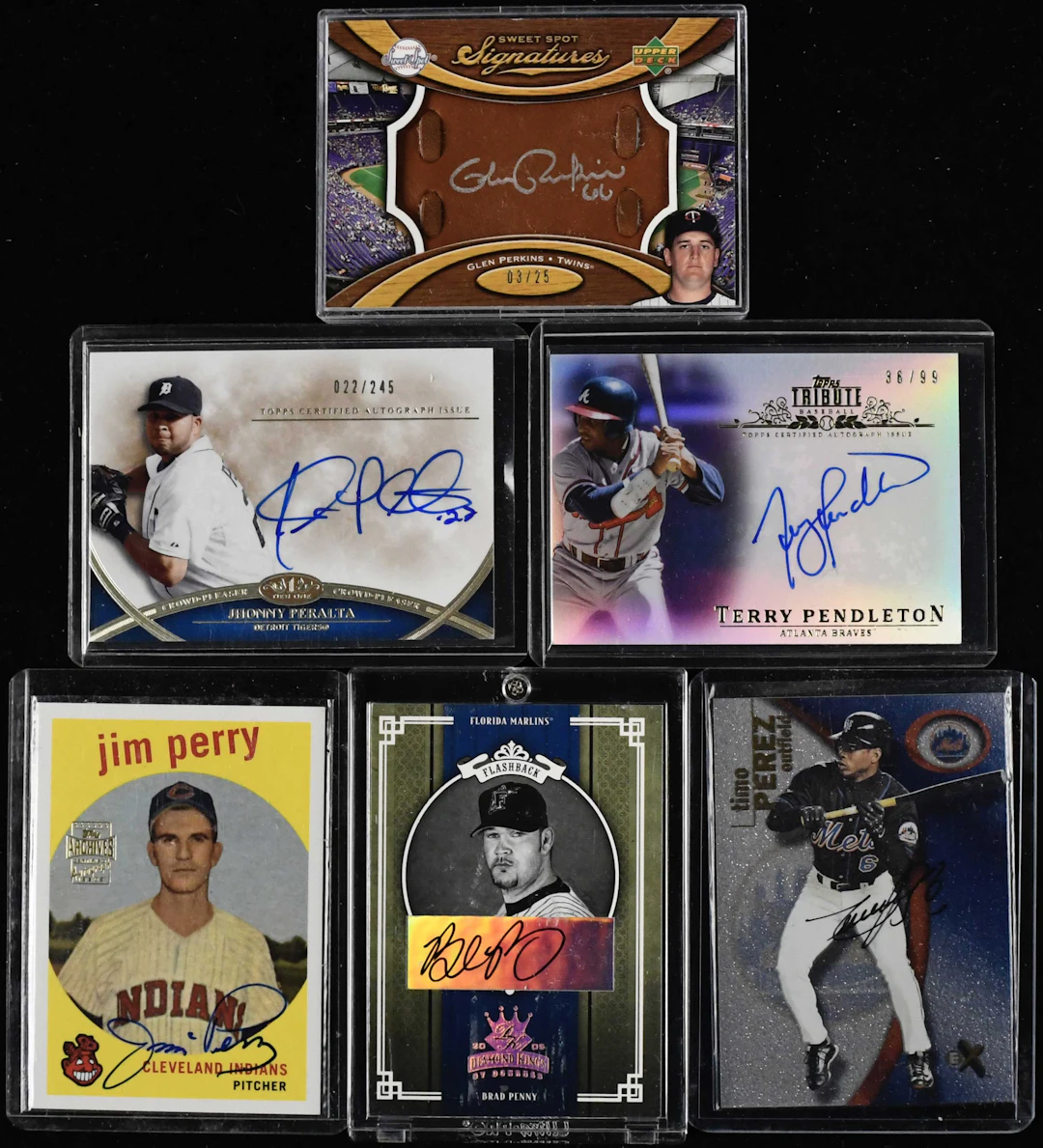 "Lot of (65) signed baseball insert and rookie cards (NM-NM/MT overall)
