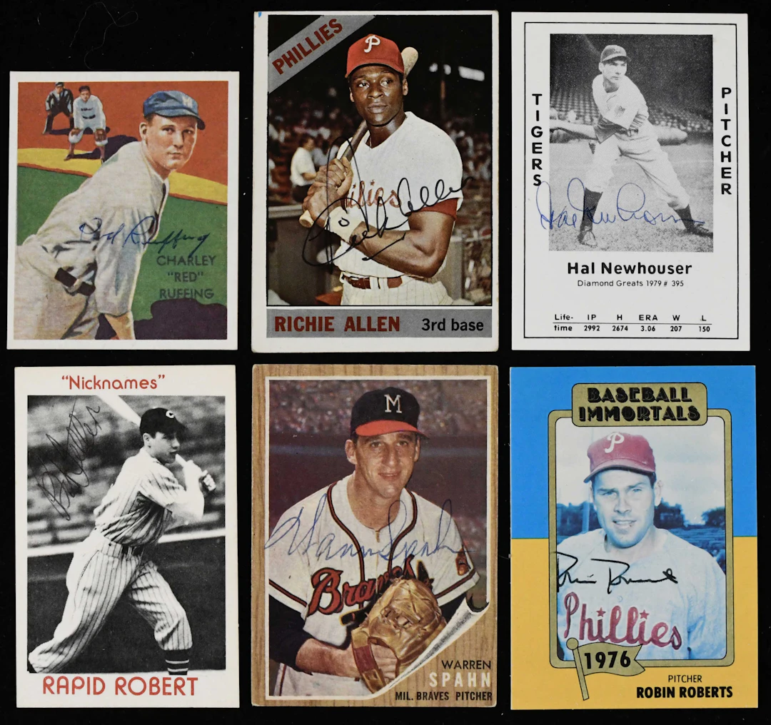 "Lot of (18) HOFers signed baseball cards from 1962-1994 (VG-NM/MT)