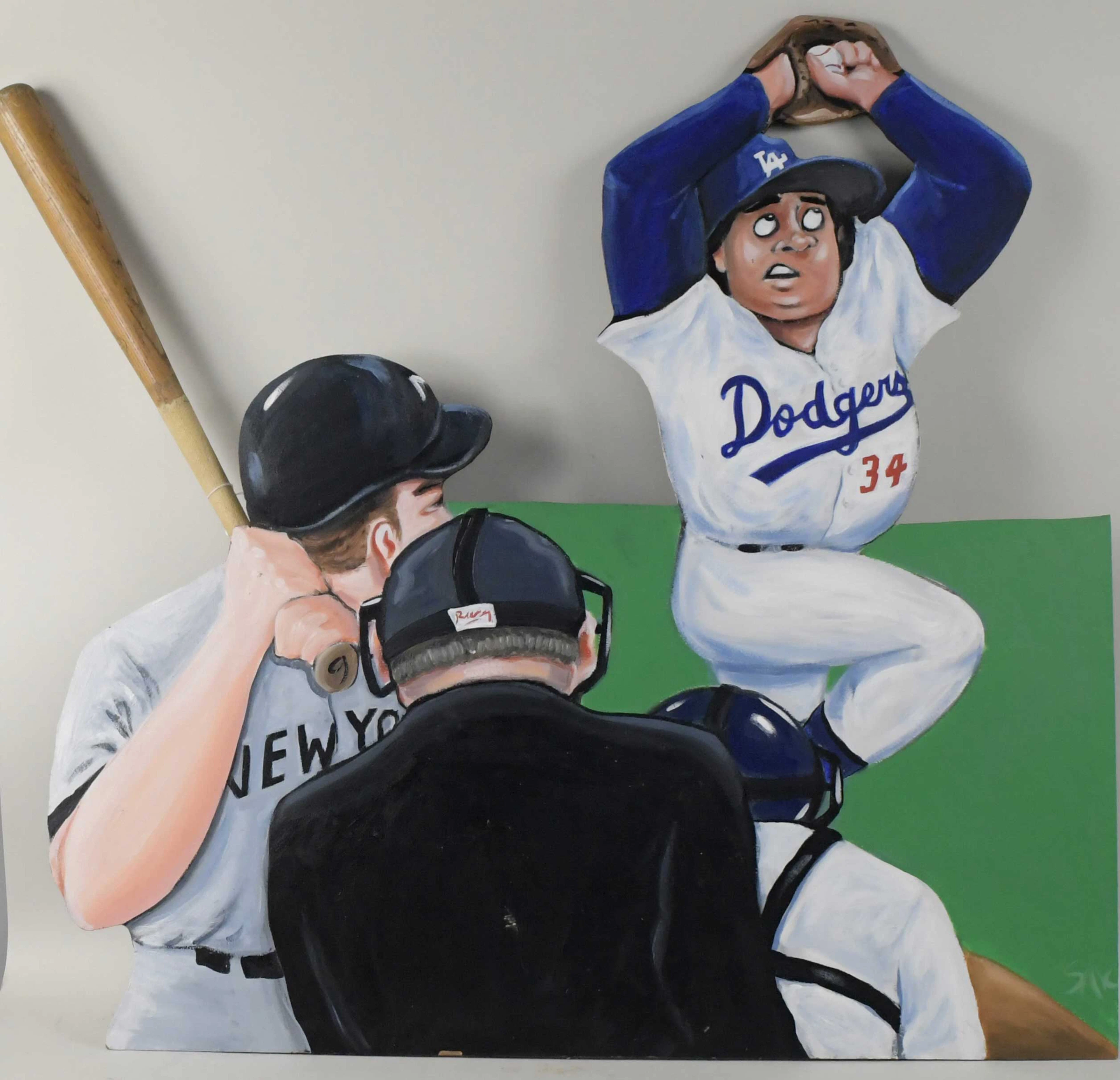 "Fernando Valenzuela original large format folk art by...