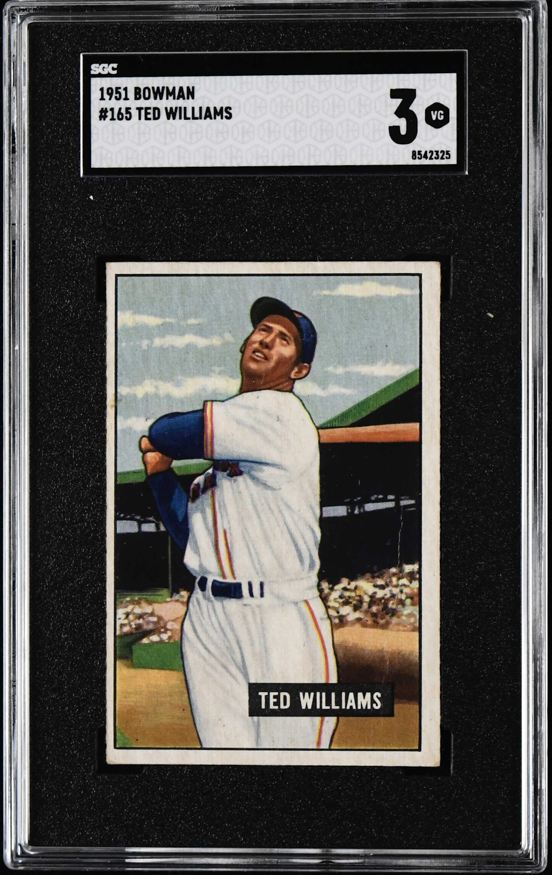 1951 Bowman #165 Ted Williams (SGC 3 VG)