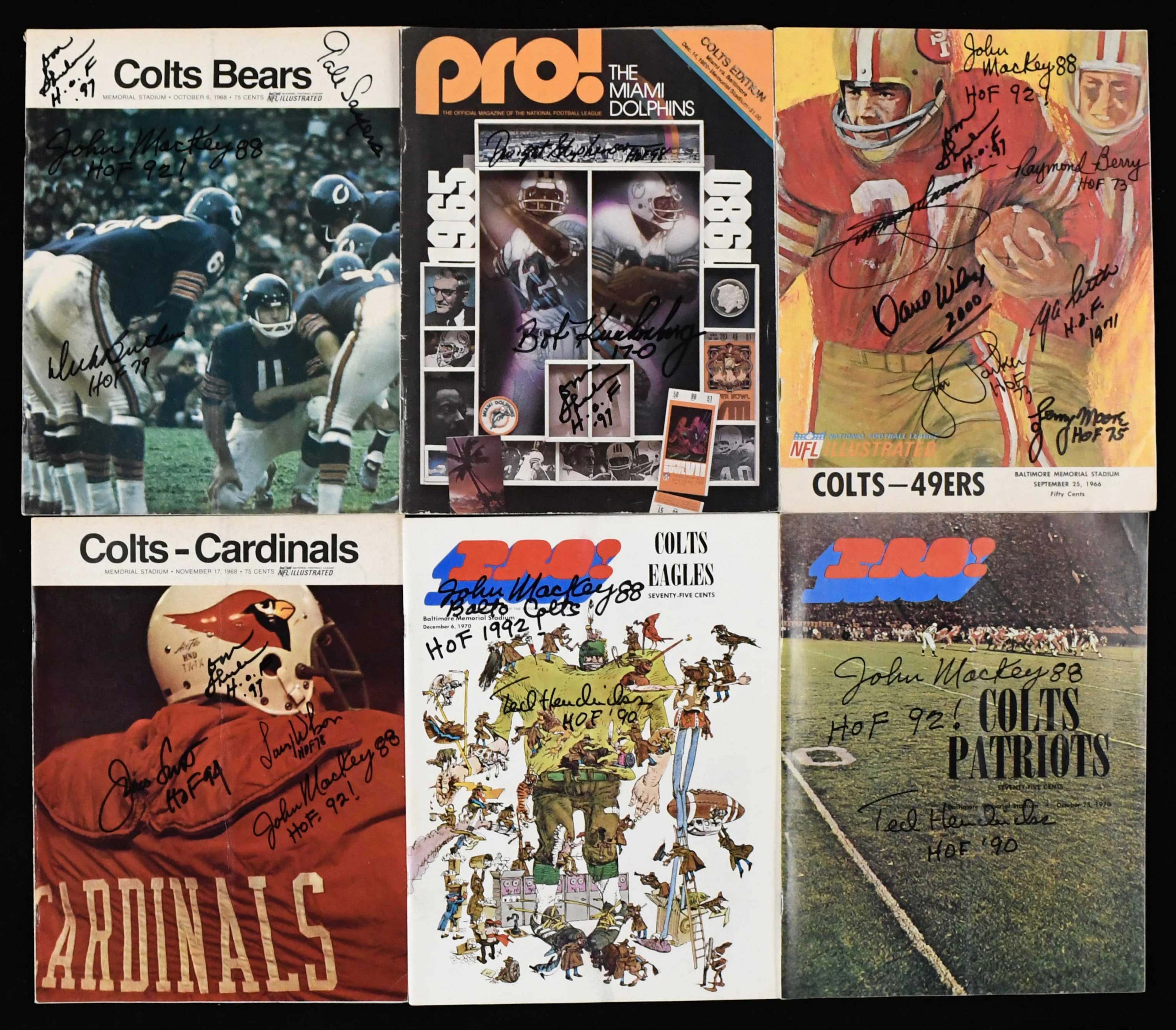 "Lot of (6) multi-signed FB programs & publications with HOFers