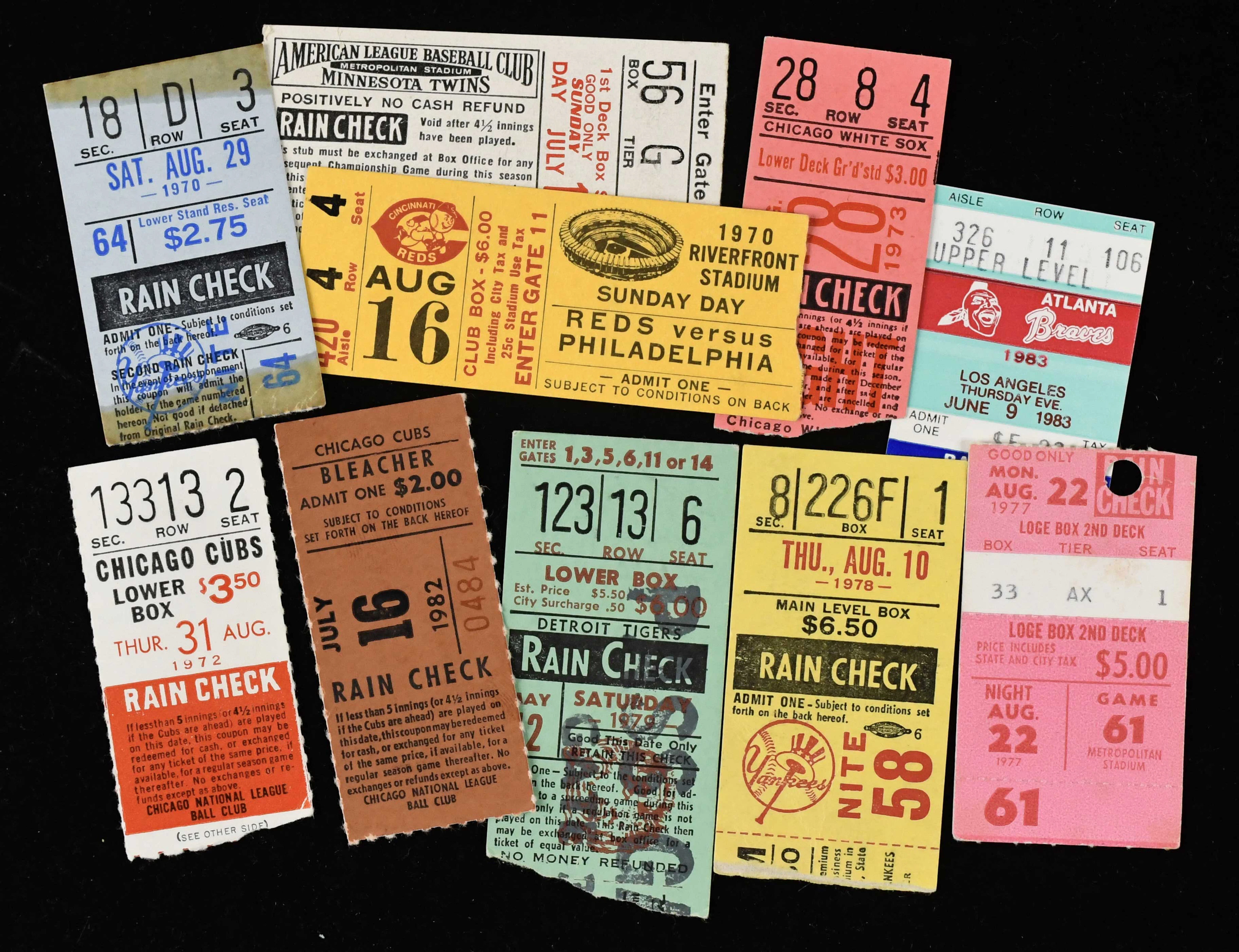 "Lot of (14) MLB ticket stubs from 1966-1984 (FR/GD-EX/MT)