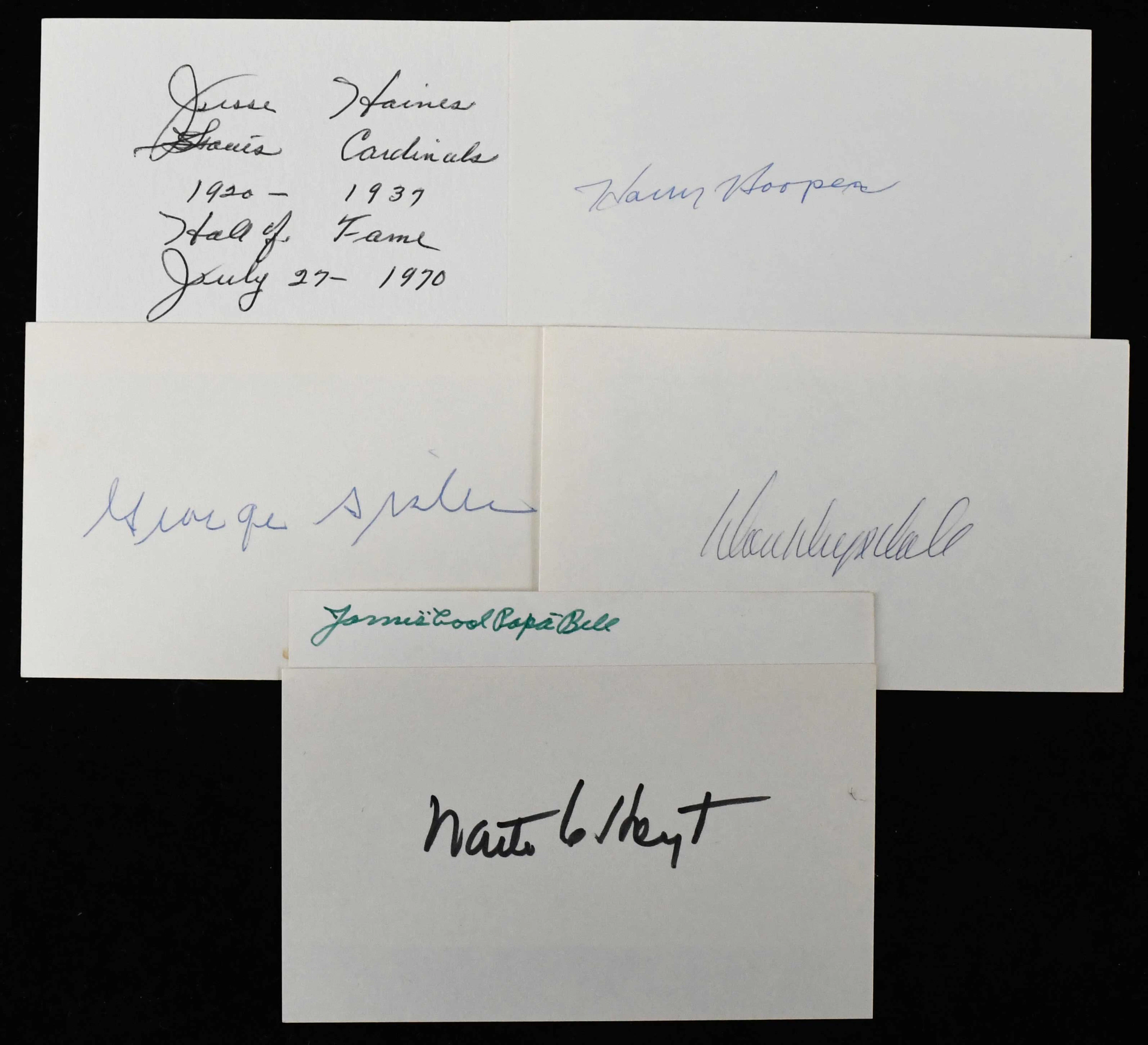 "Lot of (20) Baseball Hall of Famer autographed index...