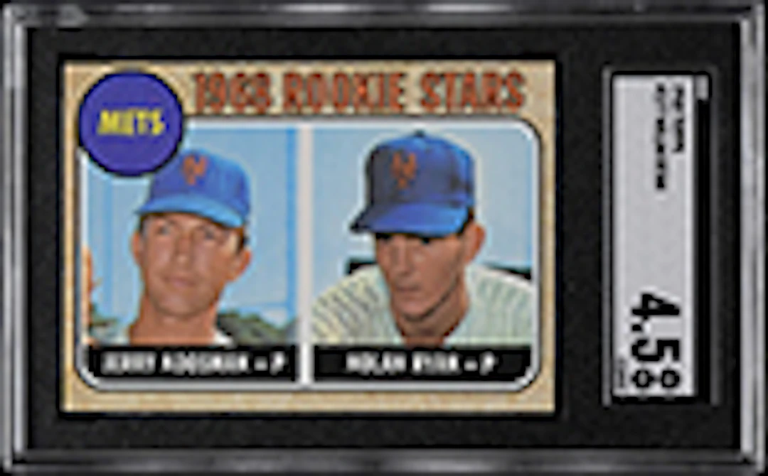 "1968 Topps #177 Nolan Ryan rookie card graded SGC 4.5 (VG/EX+)