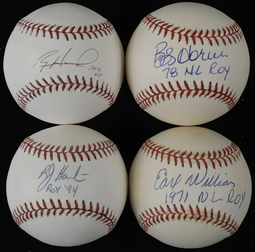 "Lot of (8) Rookie Of The Year winners signed and inscribed baseballs (EX-NM)