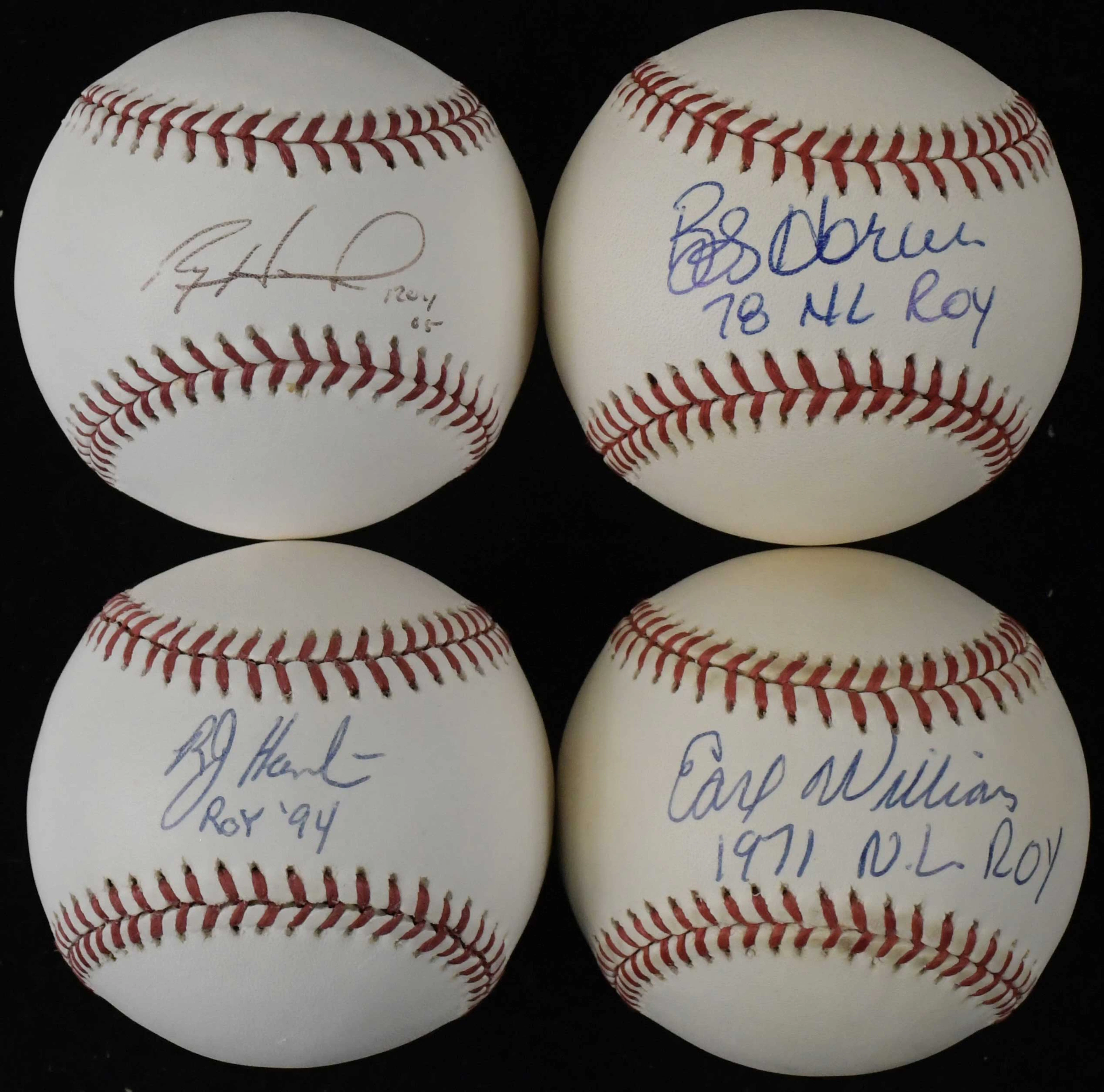 "Lot of (8) Rookie Of The Year winners signed and inscribed baseballs (EX-NM)