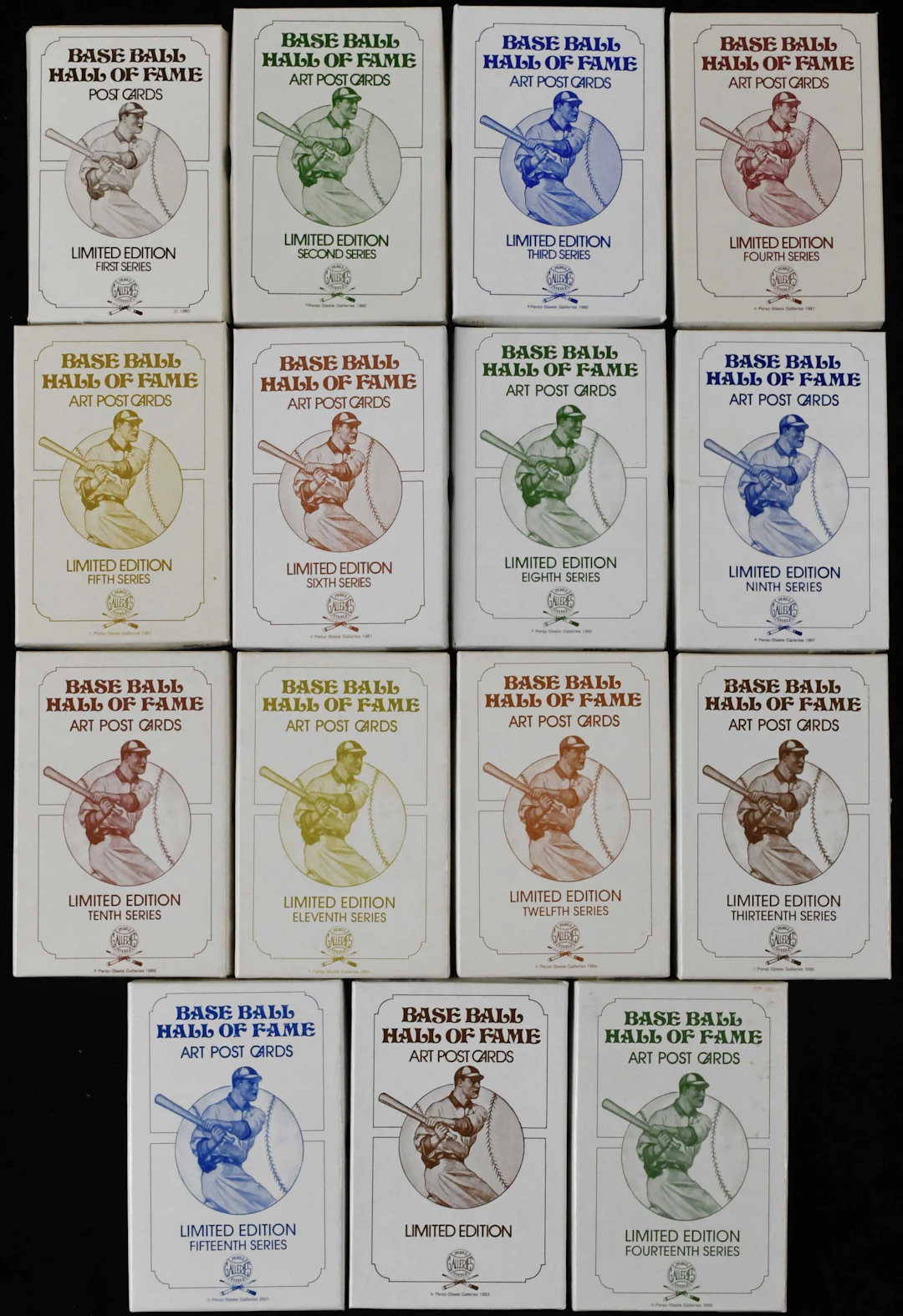 "1980-2001 Perez-Steele postcards Series 1-15 boxed sets
