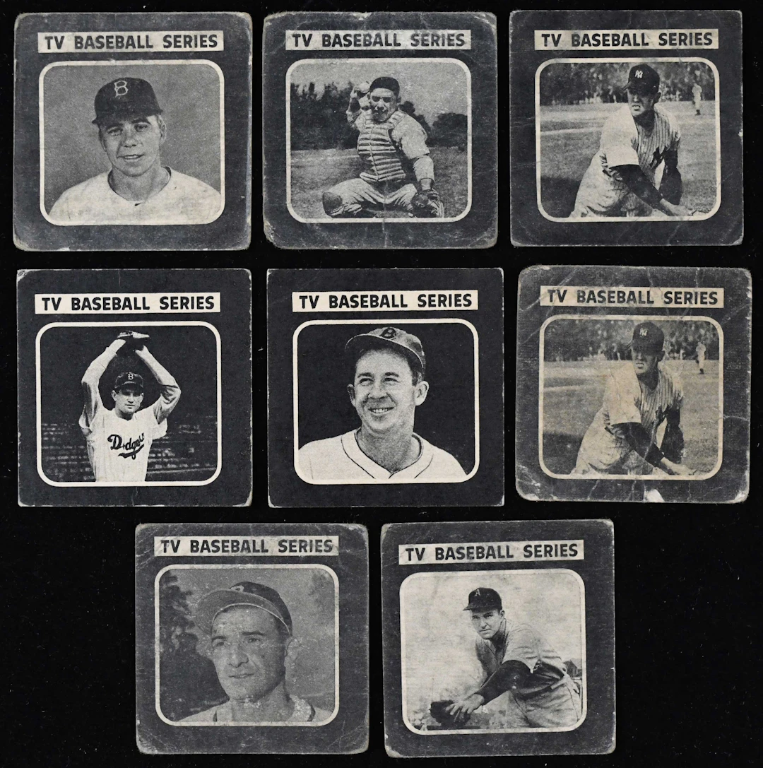 "Lot of (8) 1950 Drake's TV Series cards with Reese and Berra (PR-FR)