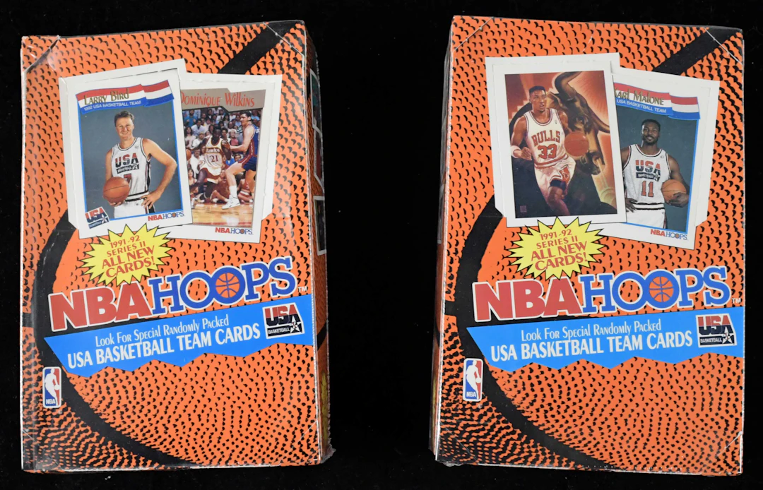 "Lot of (2) 1991-92 NBA Hoops Series 2 factory-sealed...