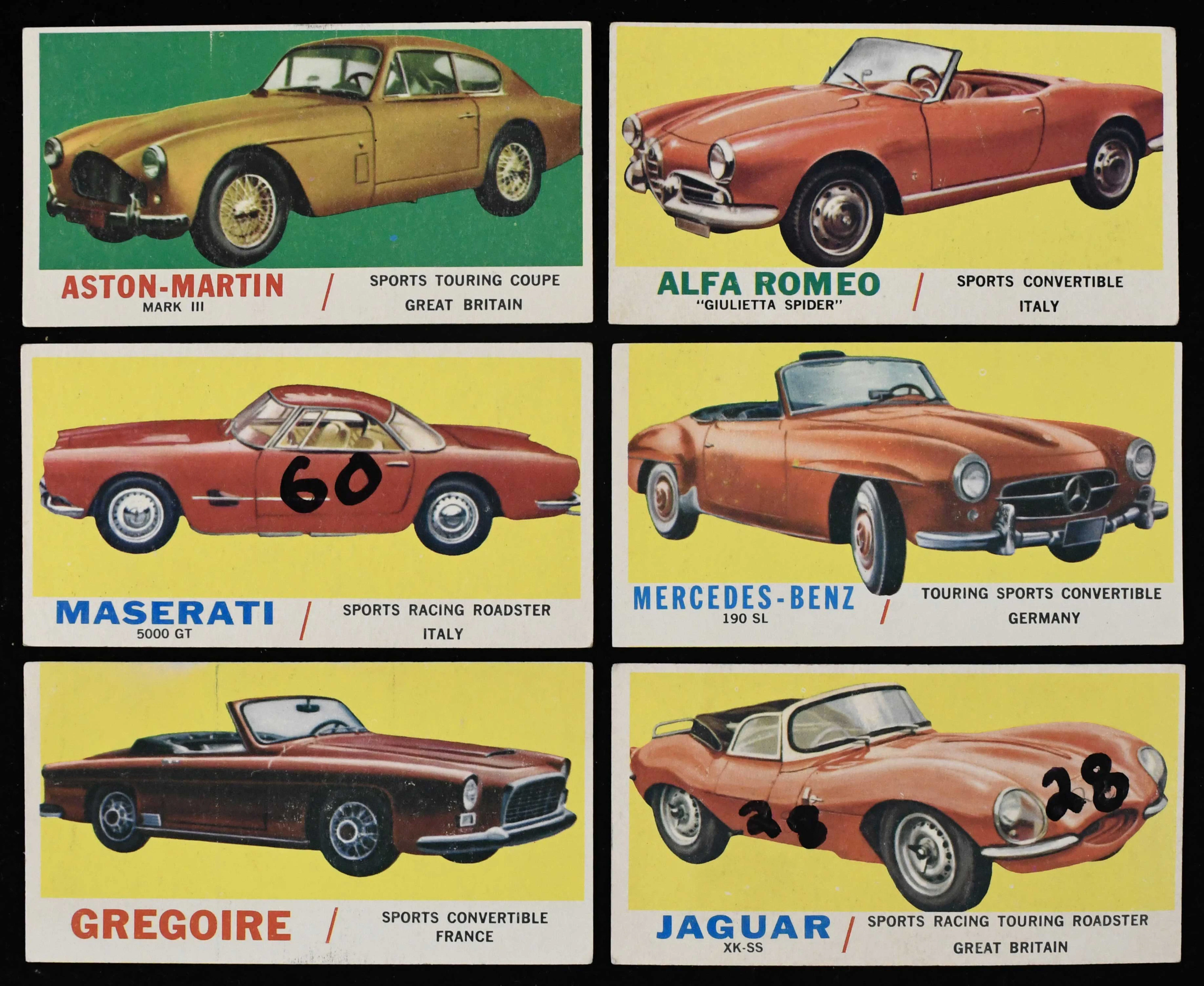"Lot of (73) 1961 Topps Sports Cars cards (PR-VG/EX)