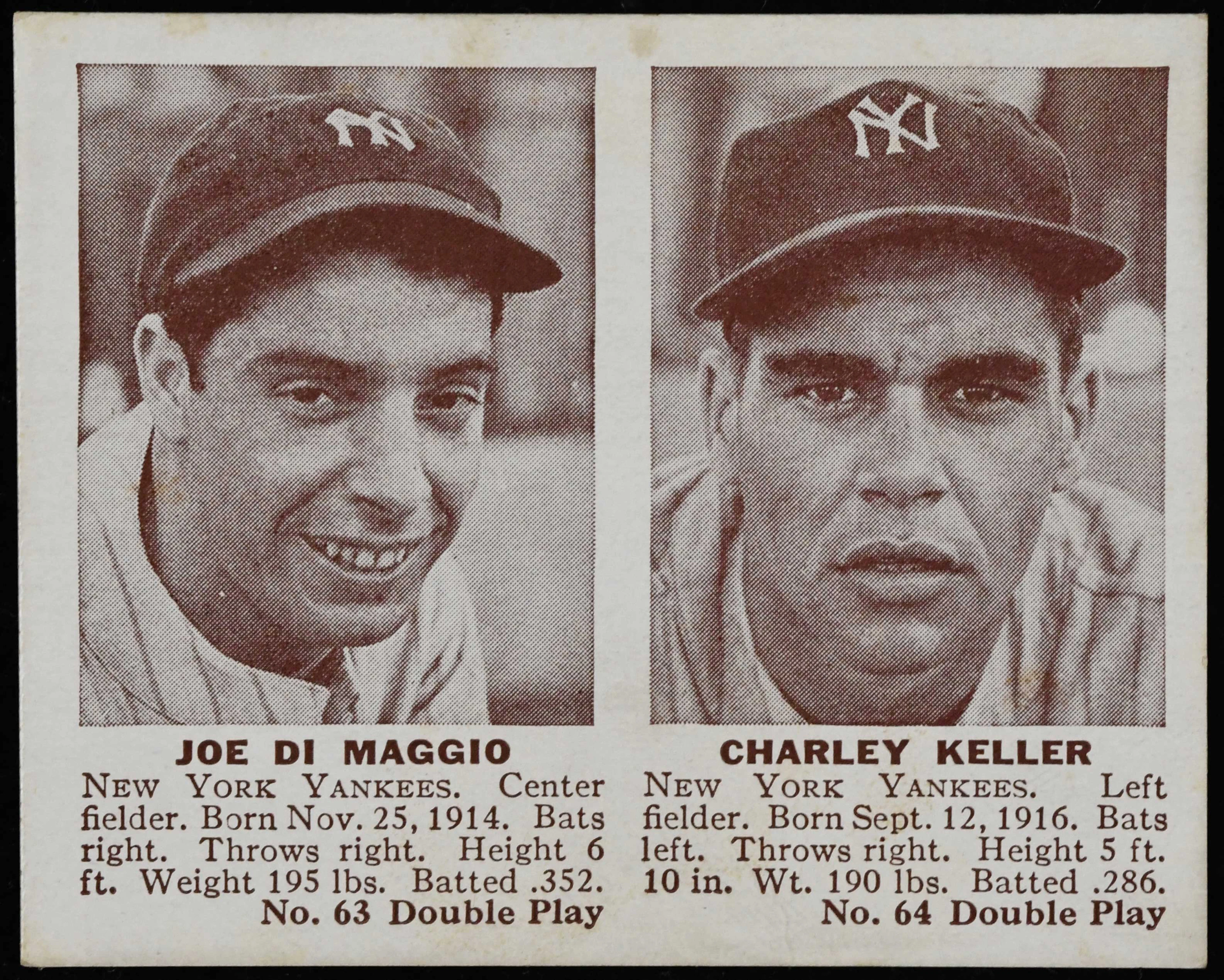 "1941 Double Play #63/64 Joe DiMaggio & Charley Keller (VG)