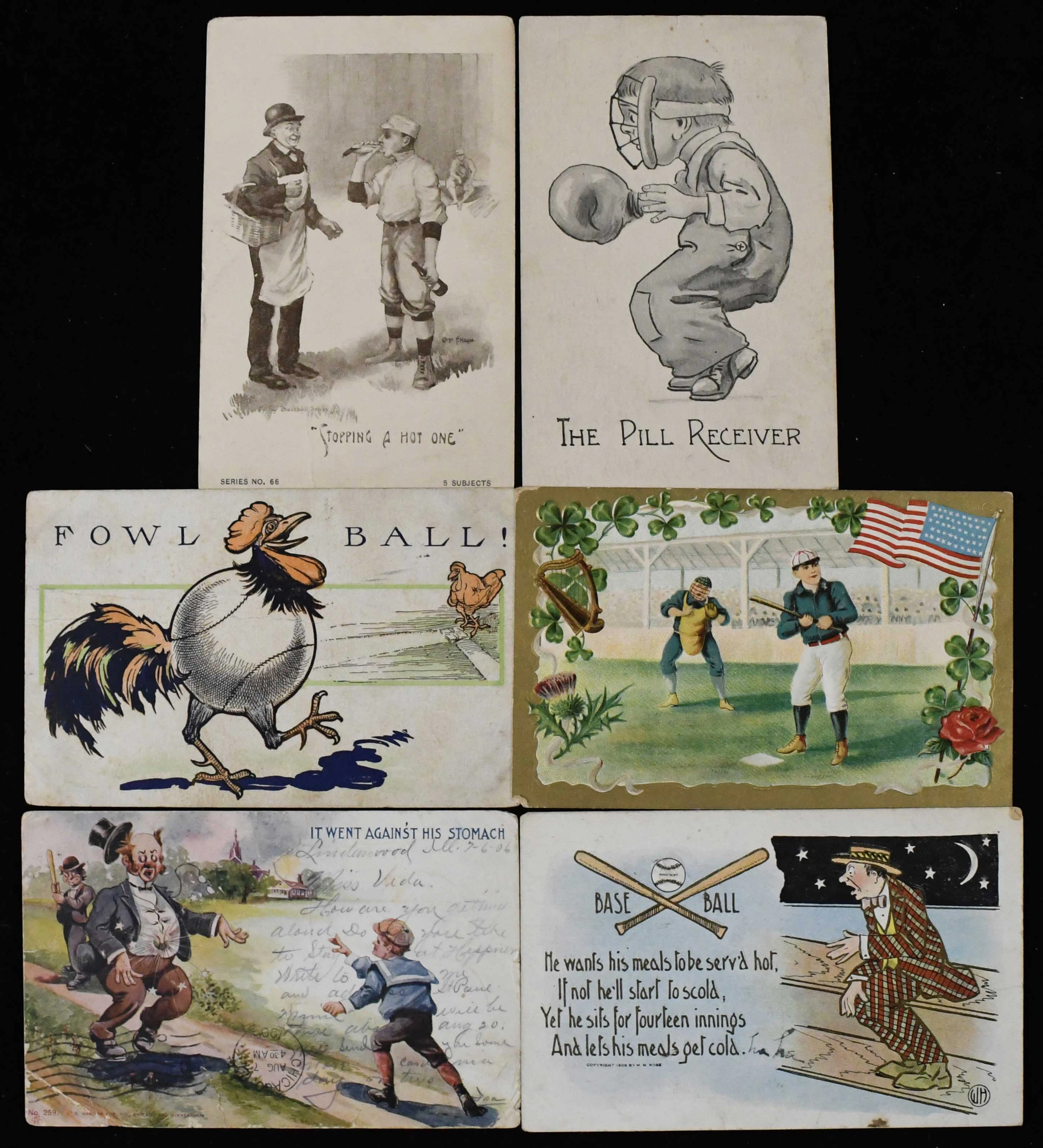 Lot of (30) c.1900s-1910s baseball themed postcards...