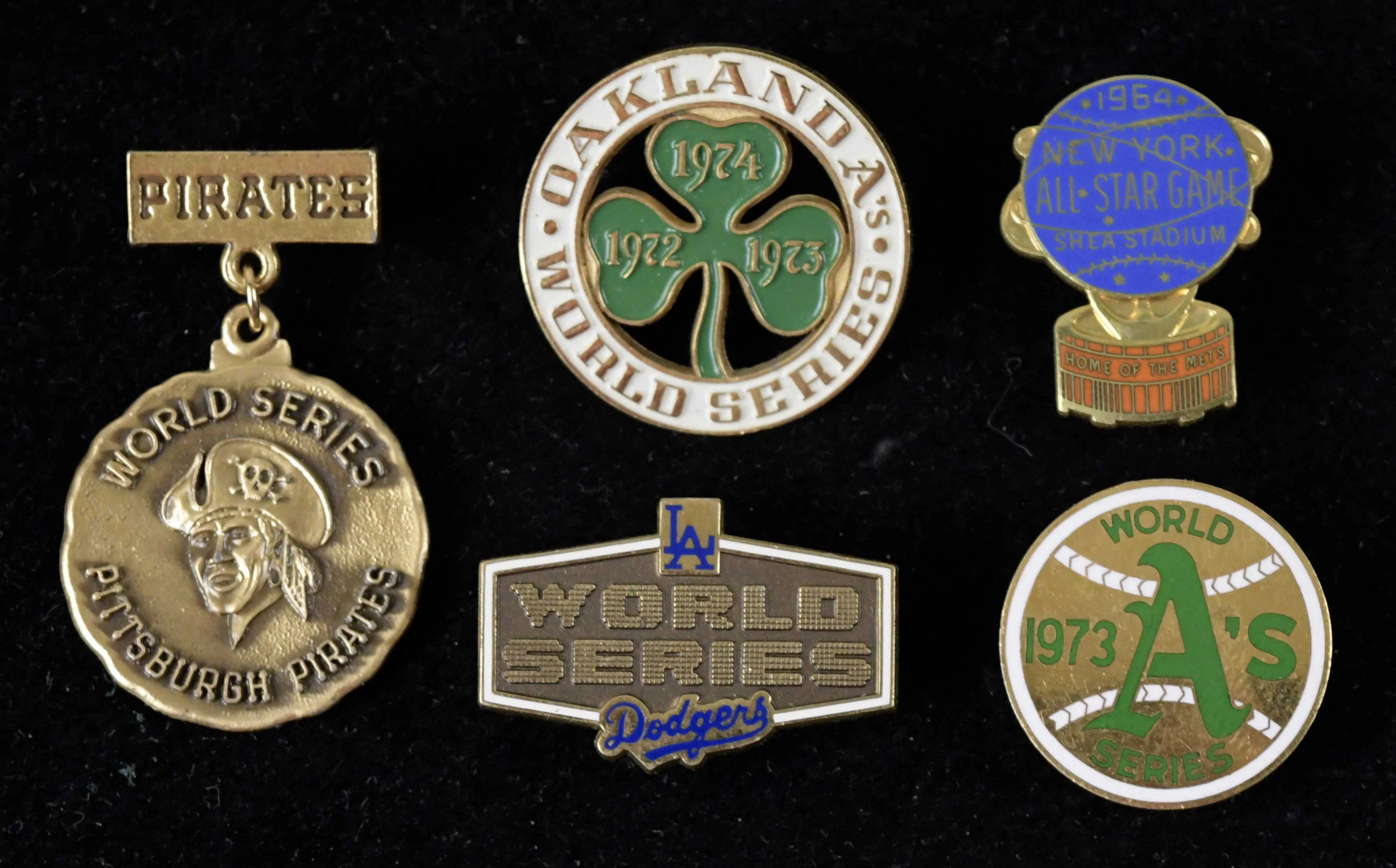 Lot of (7) 1969-1979 World Series press pins (EX-NM)...