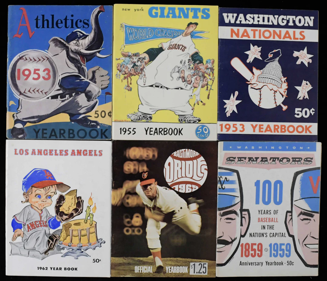 "Lot of (15) MLB team yearbooks from 1953-1972 (VG-NM)