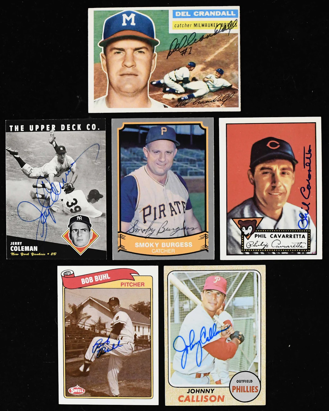 "Lot of (106) signed baseball cards from 1956 into the 1990s (GD-NM/MT)