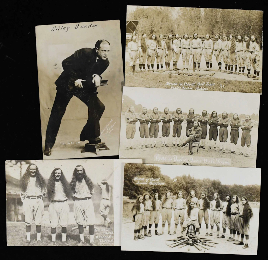 "Lot of (17) House of David and (2) Billy Sunday related...