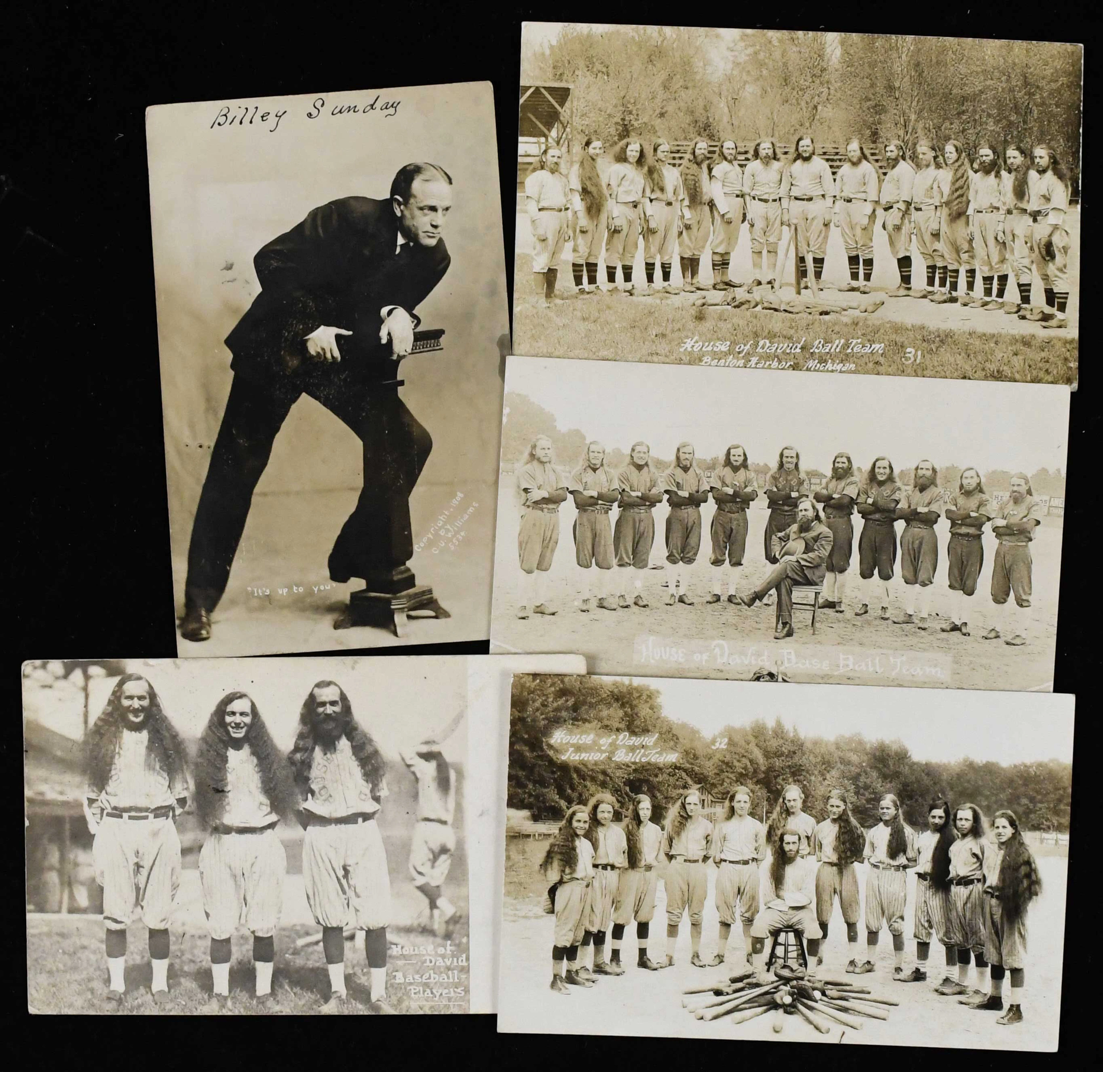 "Lot of (17) House of David and (2) Billy Sunday related...