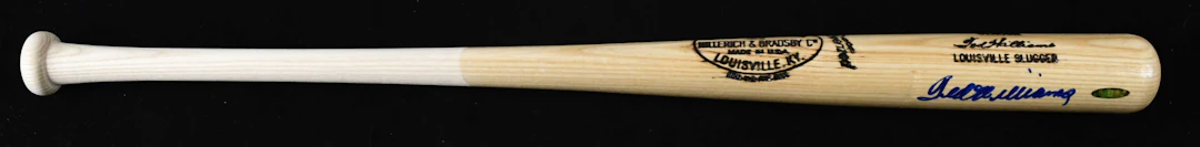 "Ted Williams autographed replica model baseball bat - Green Diamond (NM)