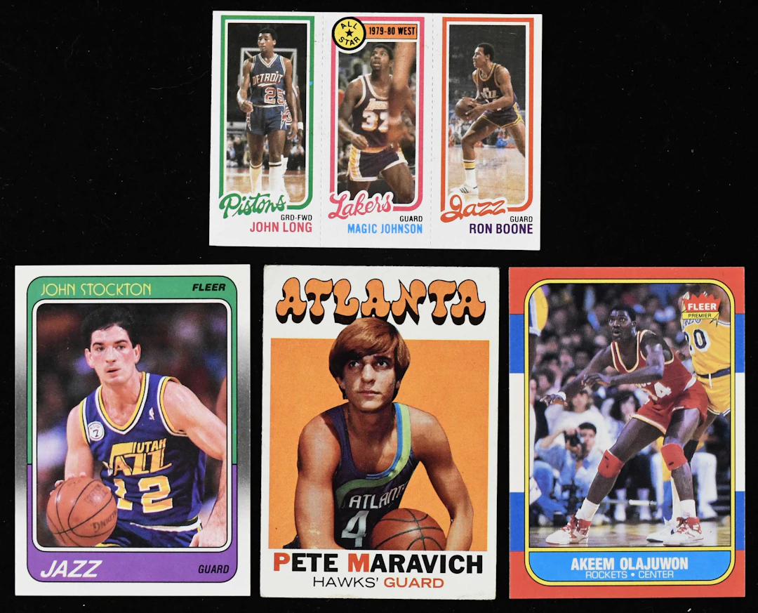 "Lot of (4) 1971-1988 basketball stars and rookies with...