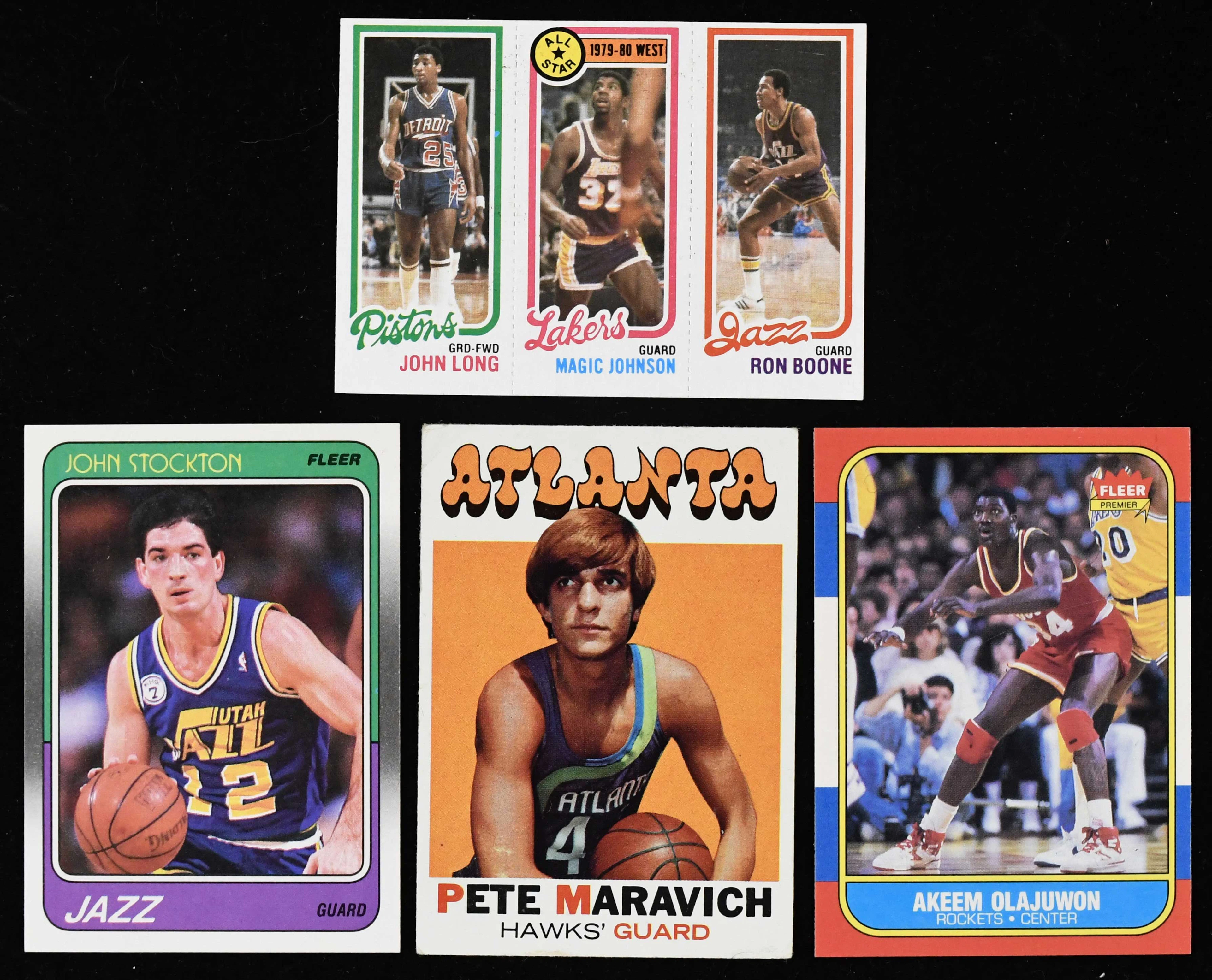 "Lot of (4) 1971-1988 basketball stars and rookies with...