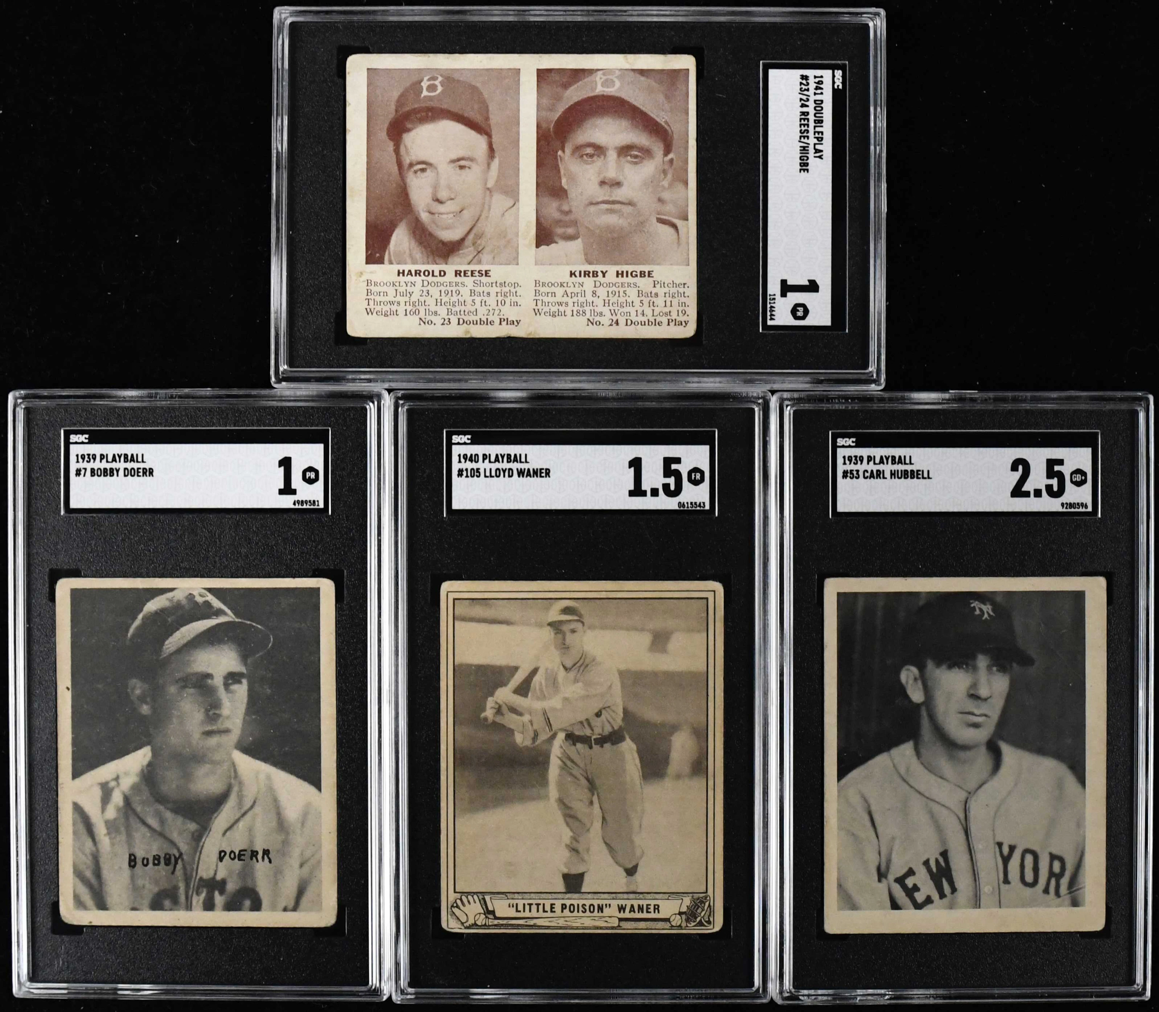 "Lot of (4) 1939-1941 SGC-graded HOFers