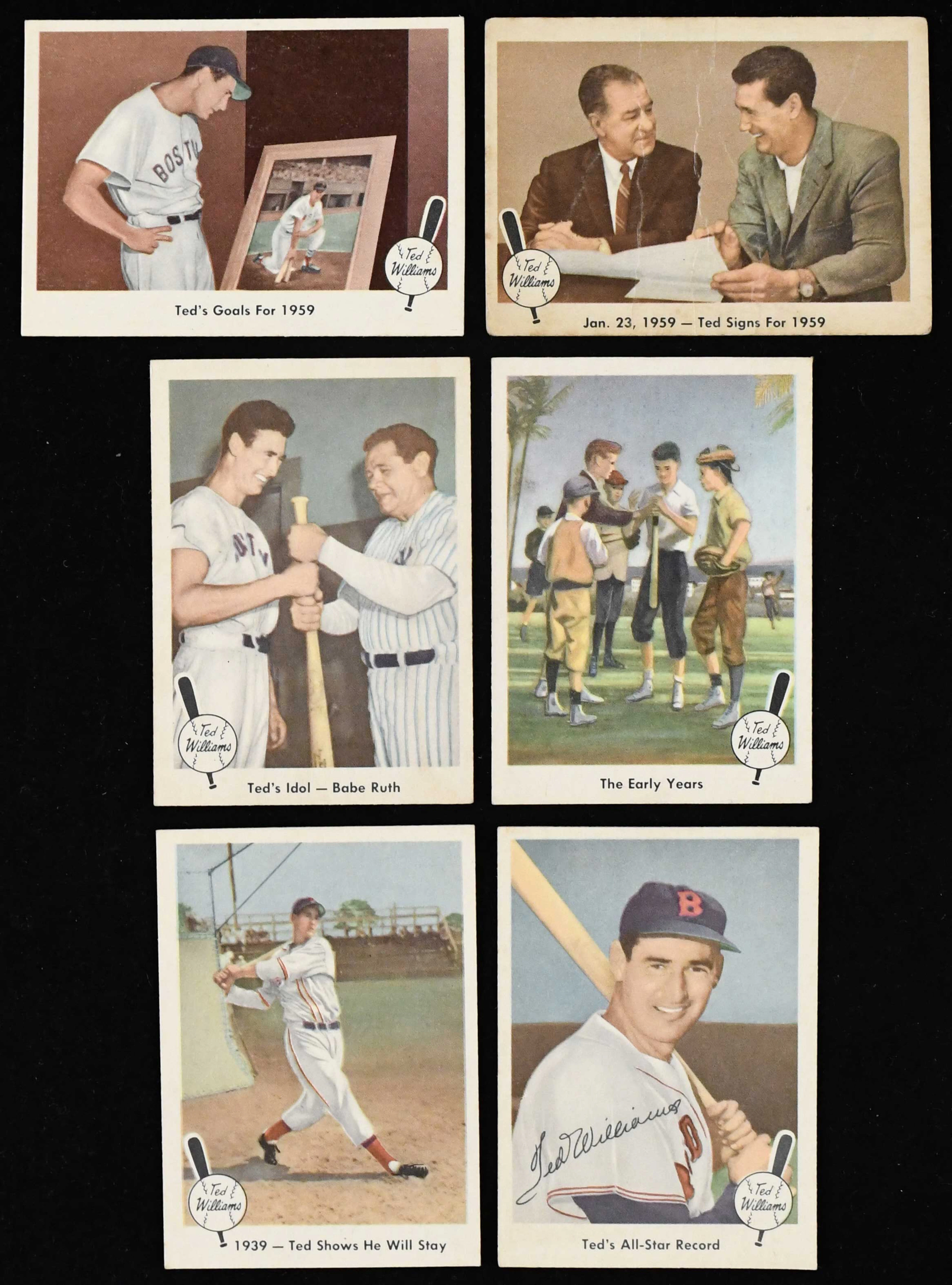"1959 Fleer Ted Williams complete set (80) with #68 Ted Signs (PR-EX/MT)