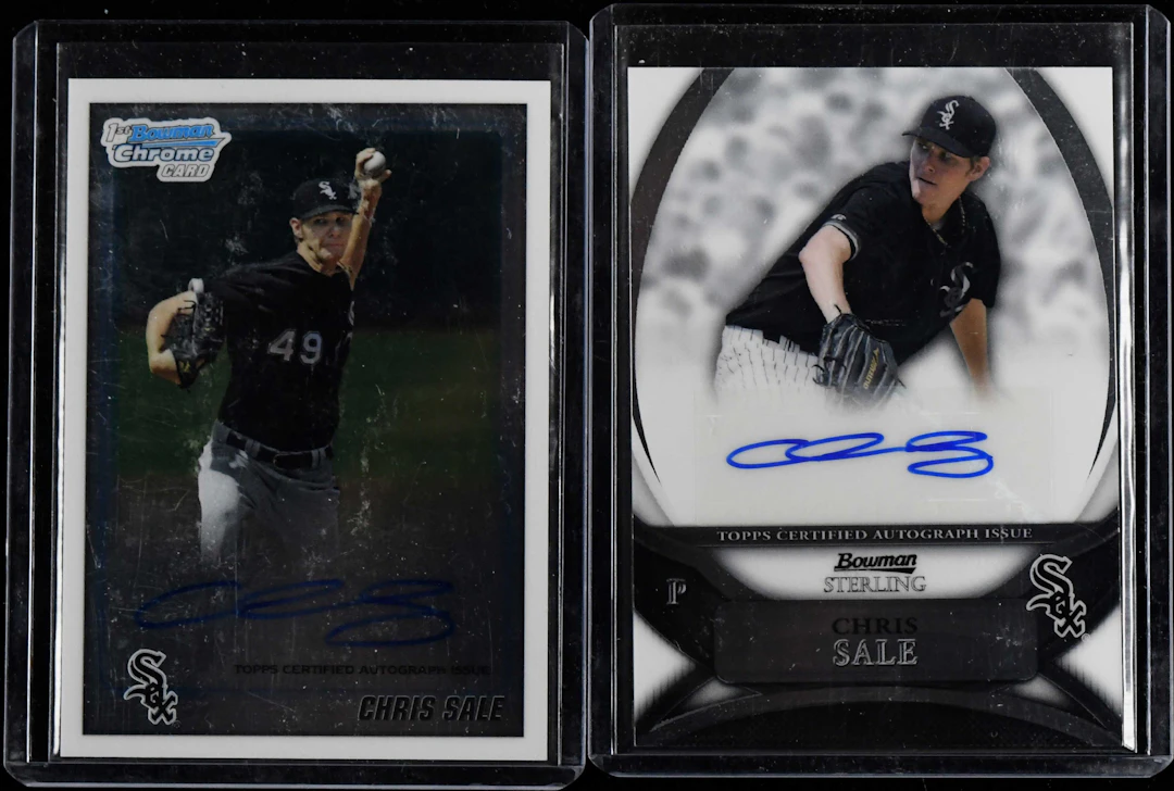"Lot of (2) Chris Sale signed 2010 rookie insert cards (NM-NM/MT)