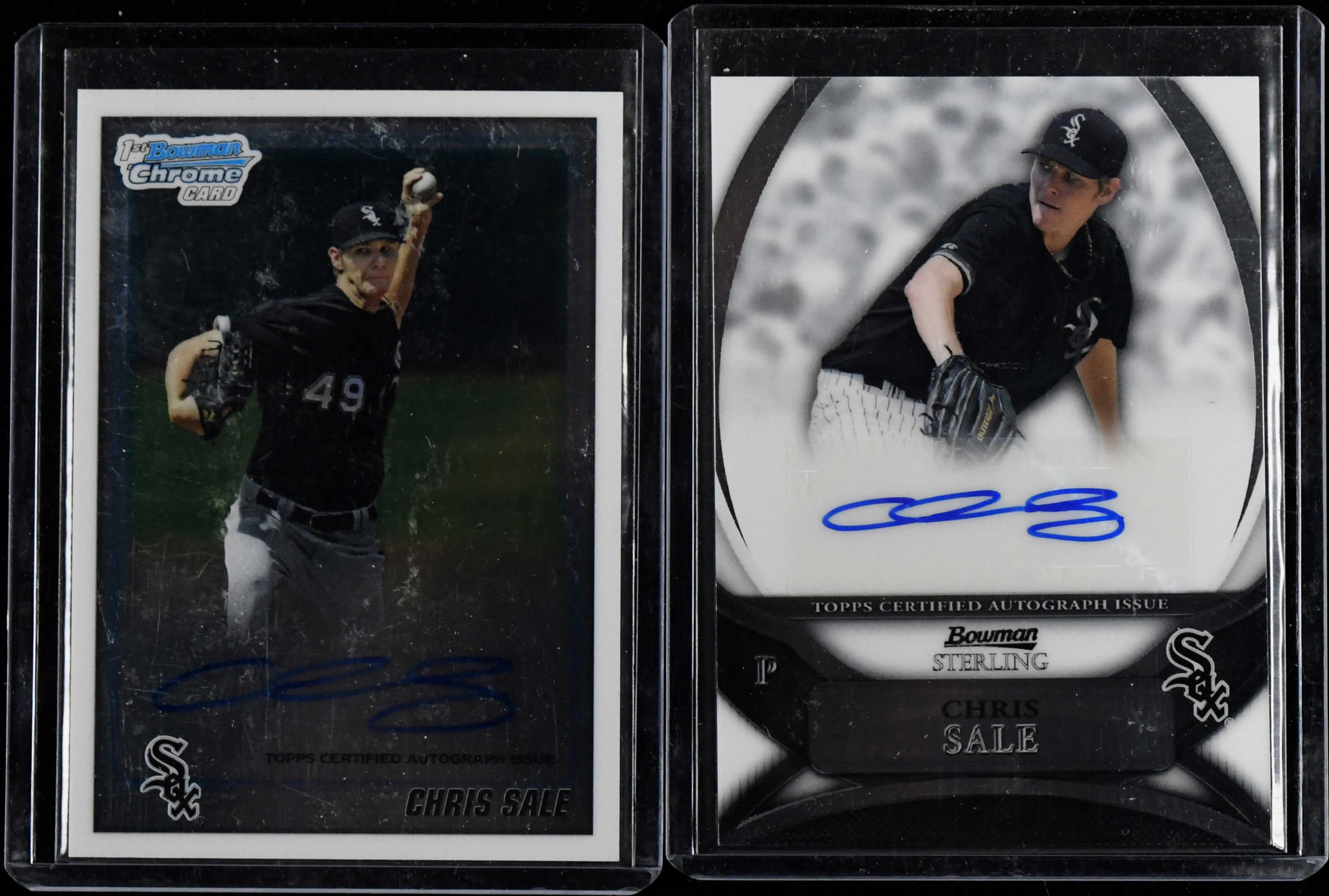 "Lot of (2) Chris Sale signed 2010 rookie insert cards (NM-NM/MT)