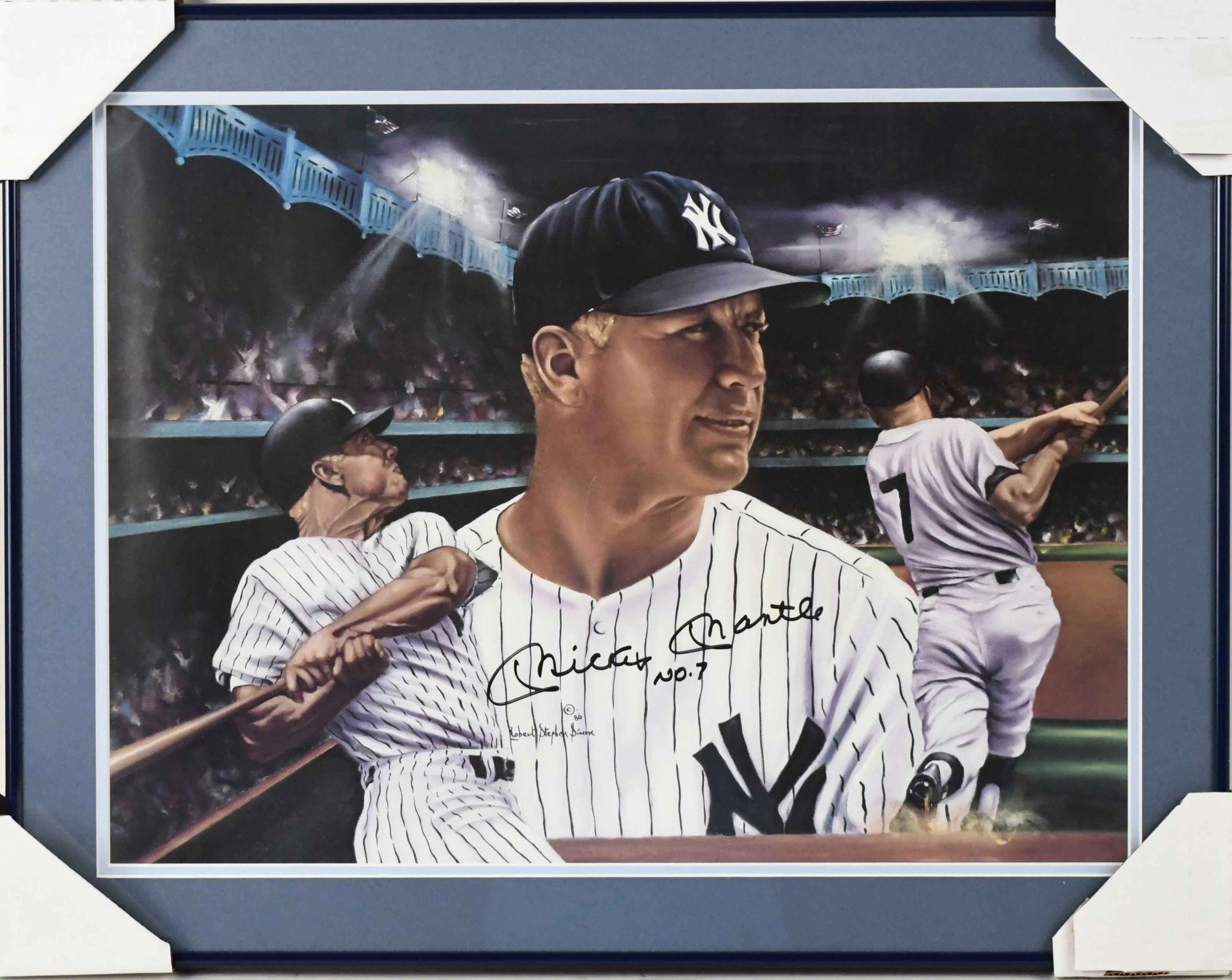 "Attractive Mickey Mantle framed and autographed...