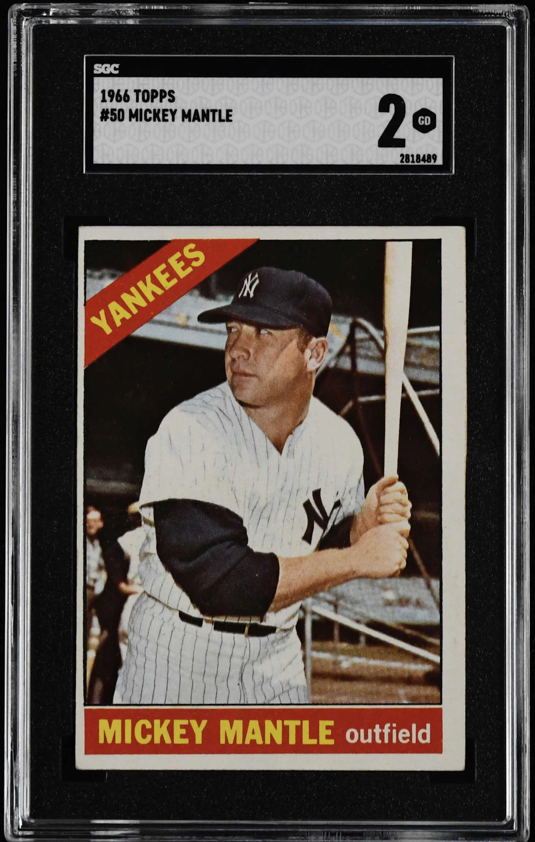 "1966 Topps #50 Mickey Mantle (SGC 2 GD)