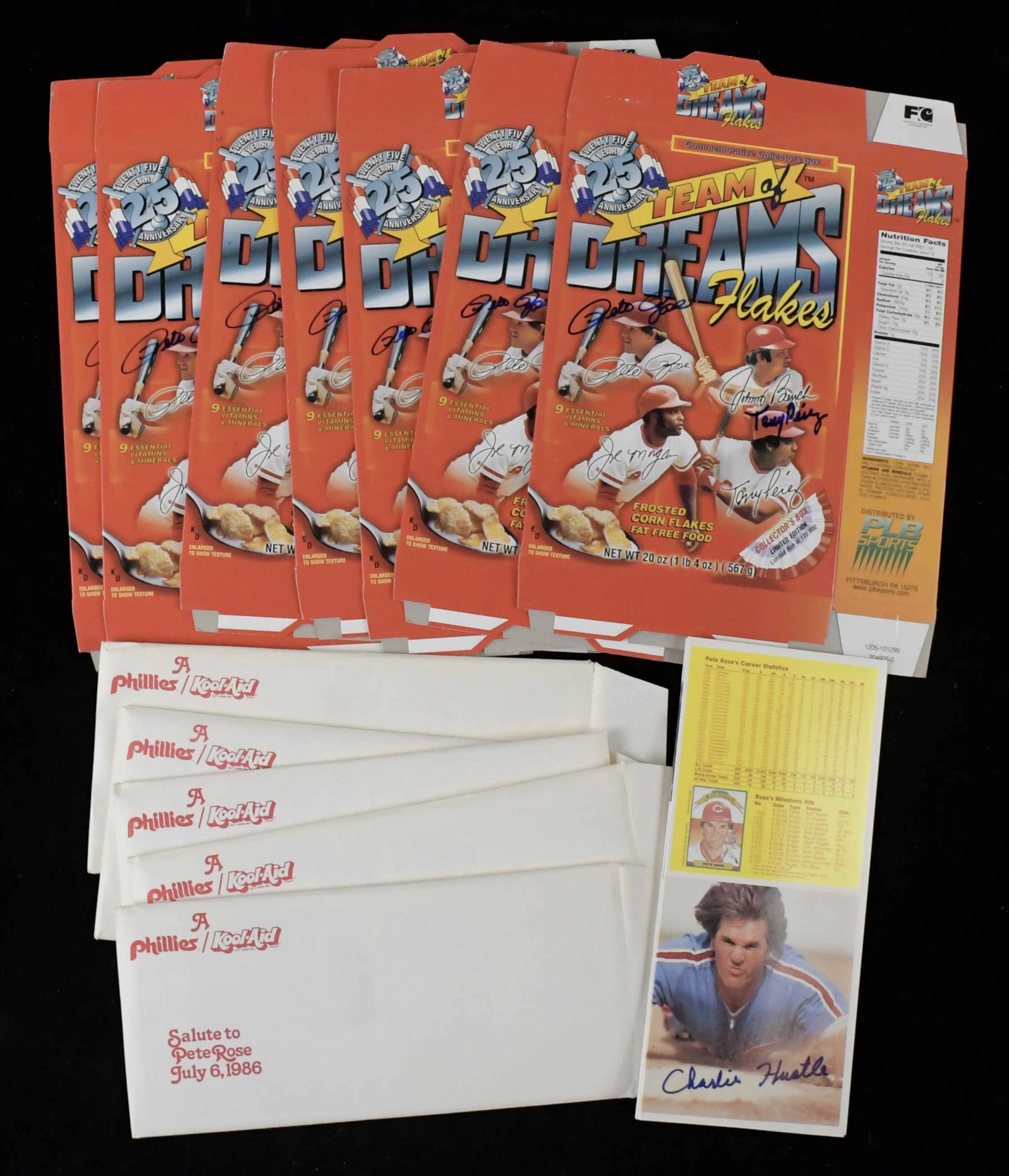 "Lot of (8) Pete Rose signed 1986 stadium giveaway folios...