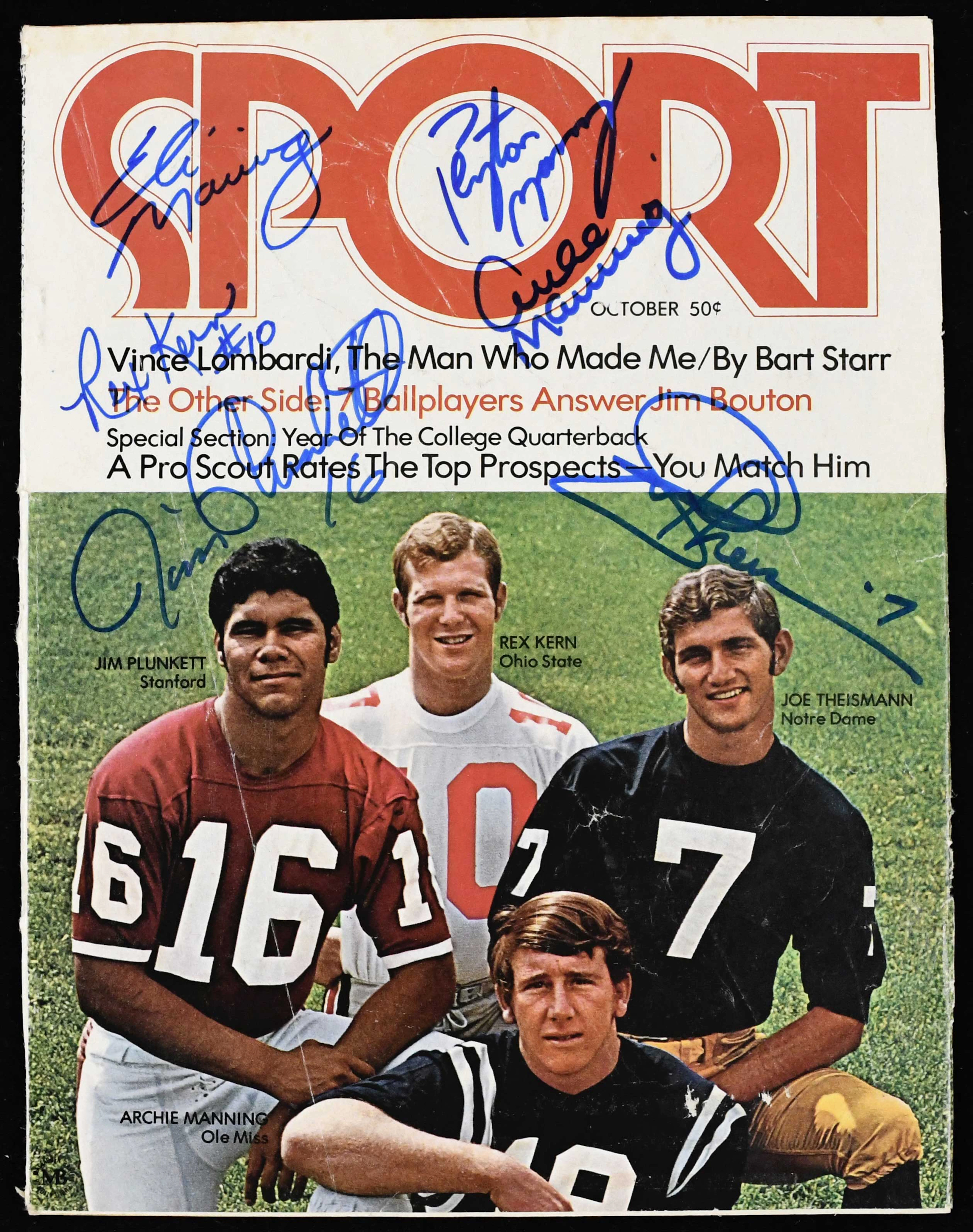 "1970 Sport magazine signed by the Manning family and others (Sigs