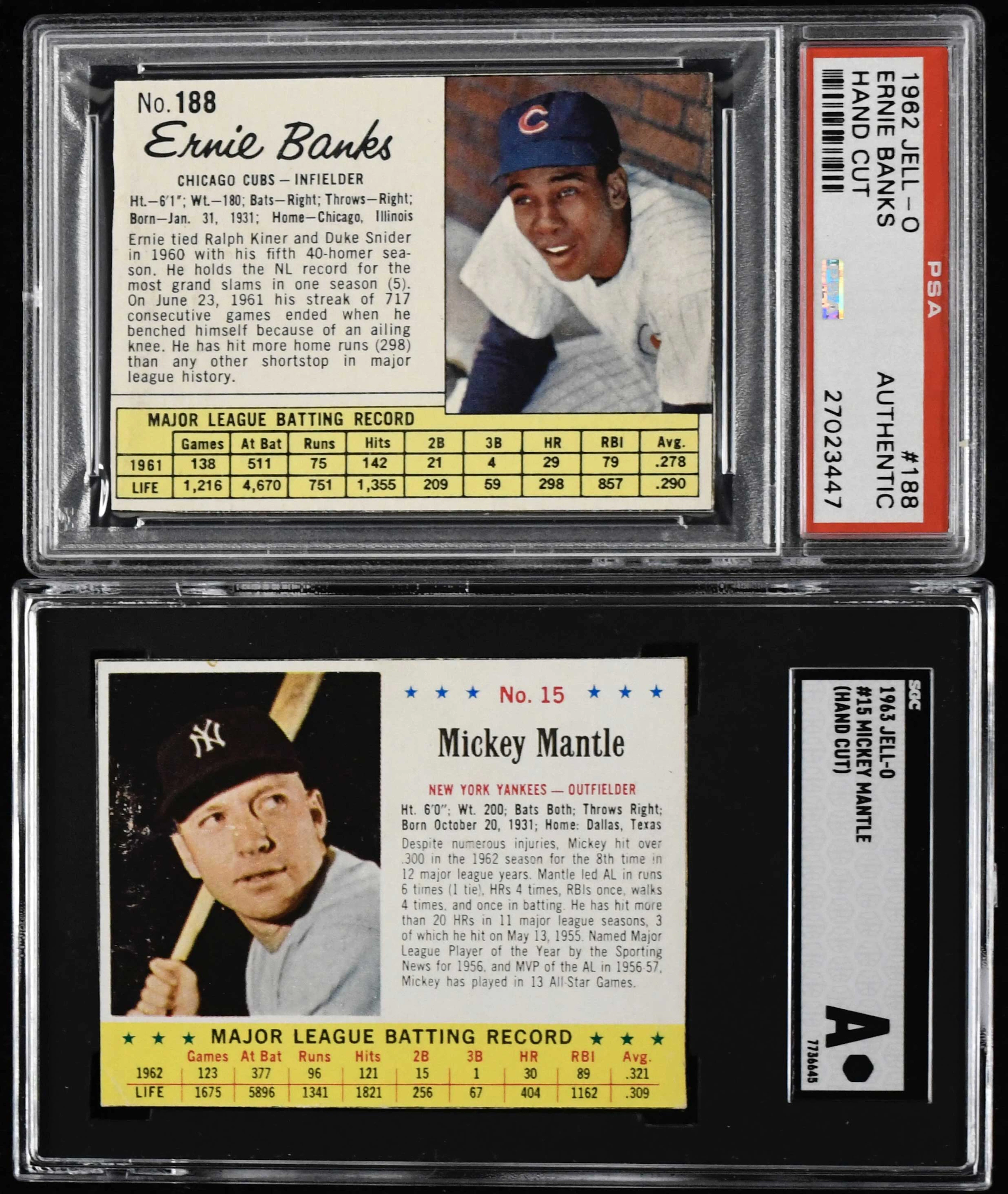 "Lot of (2) graded 1962 & 1963 Jell-o cards