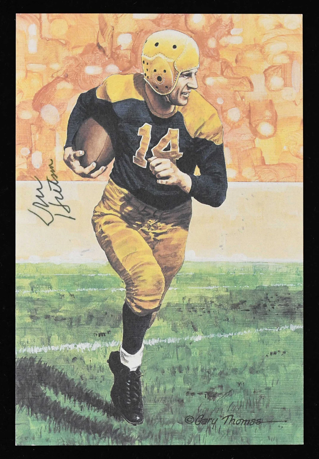Don Hutson signed 1991 Goal Line Art card - JSA (NM)