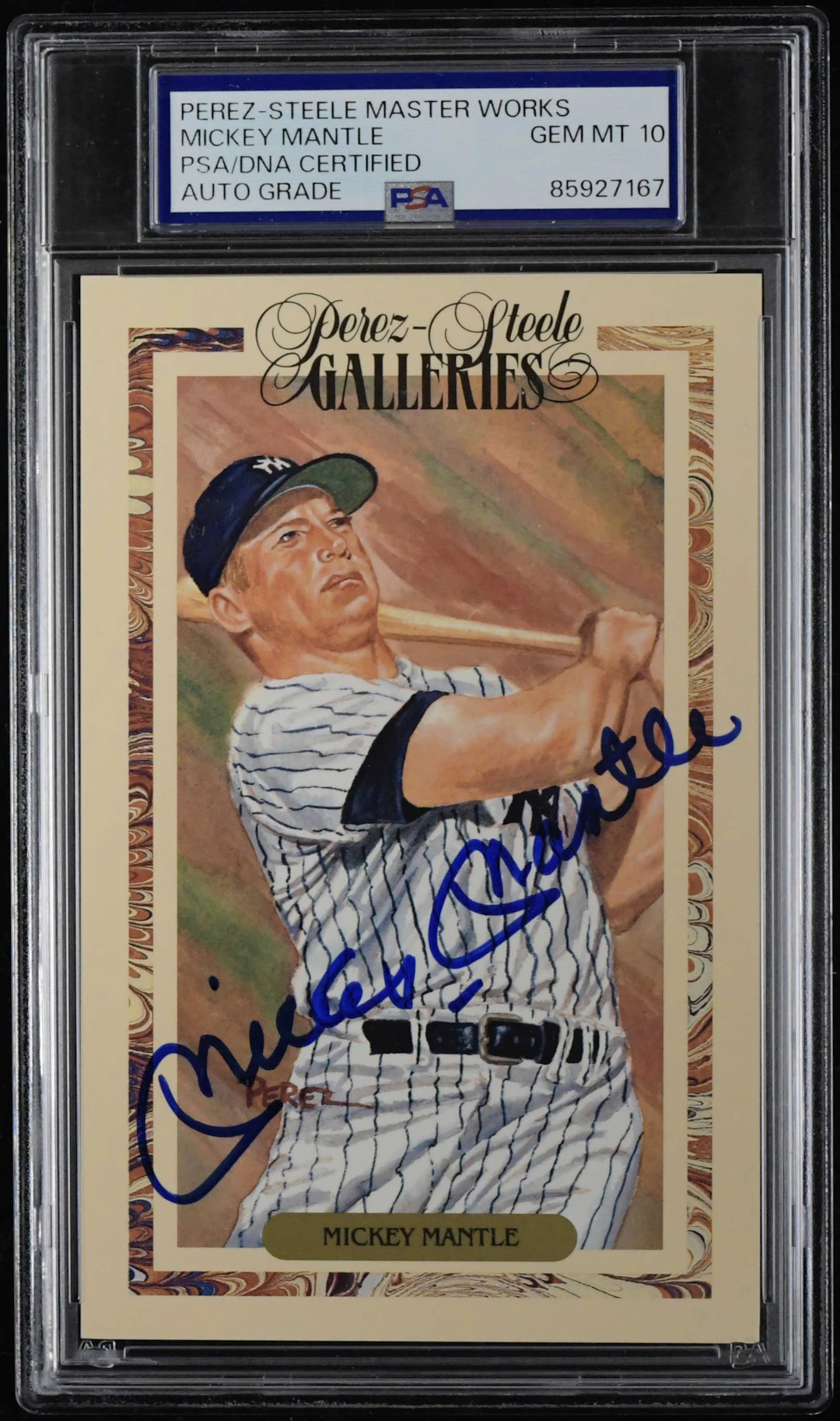 "Mickey Mantle autographed 1990 Perez-Steele Masterworks...
