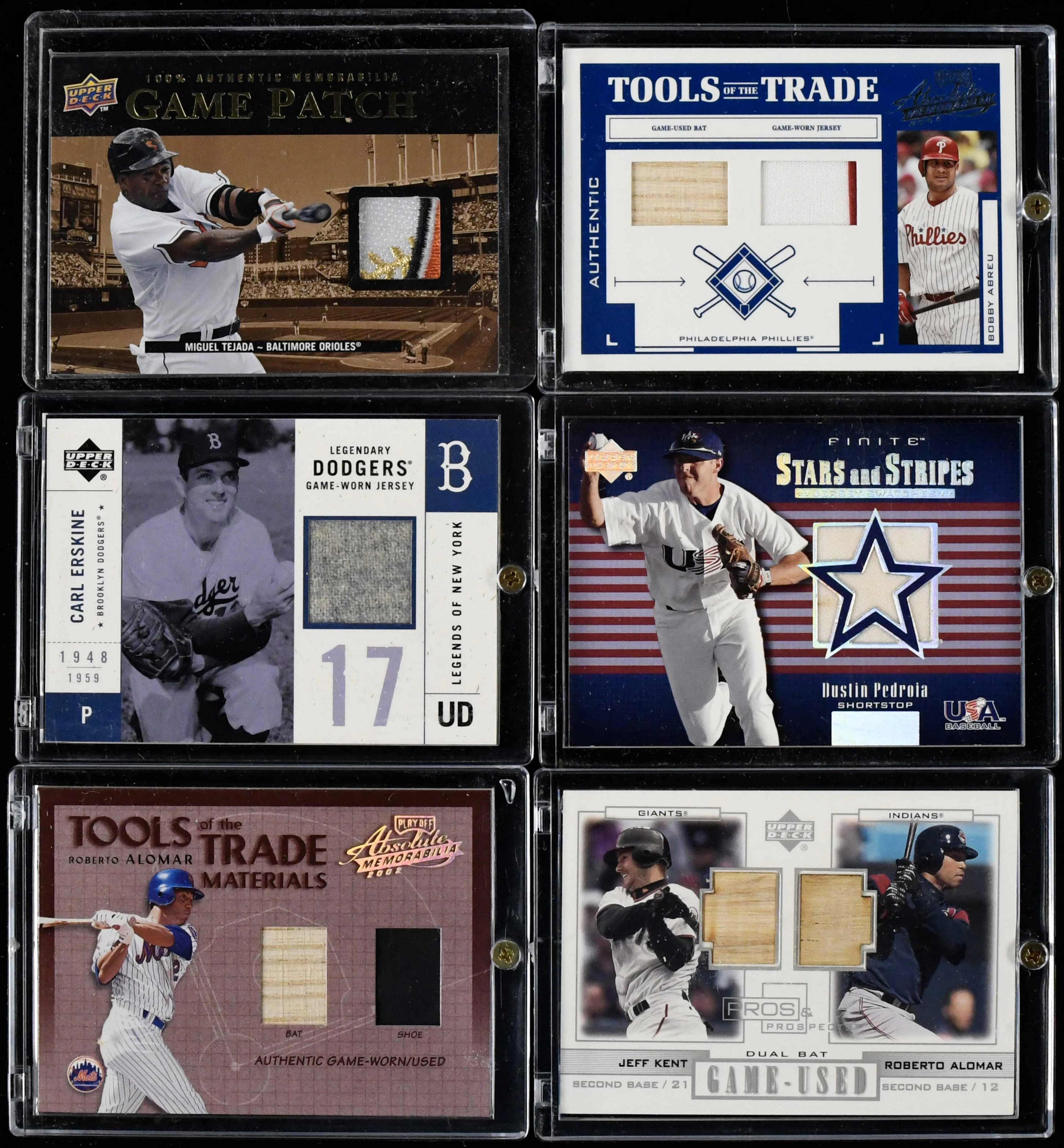 "Lot of (85) baseball game used relic swatch insert cards (NM-NM/MT overall)